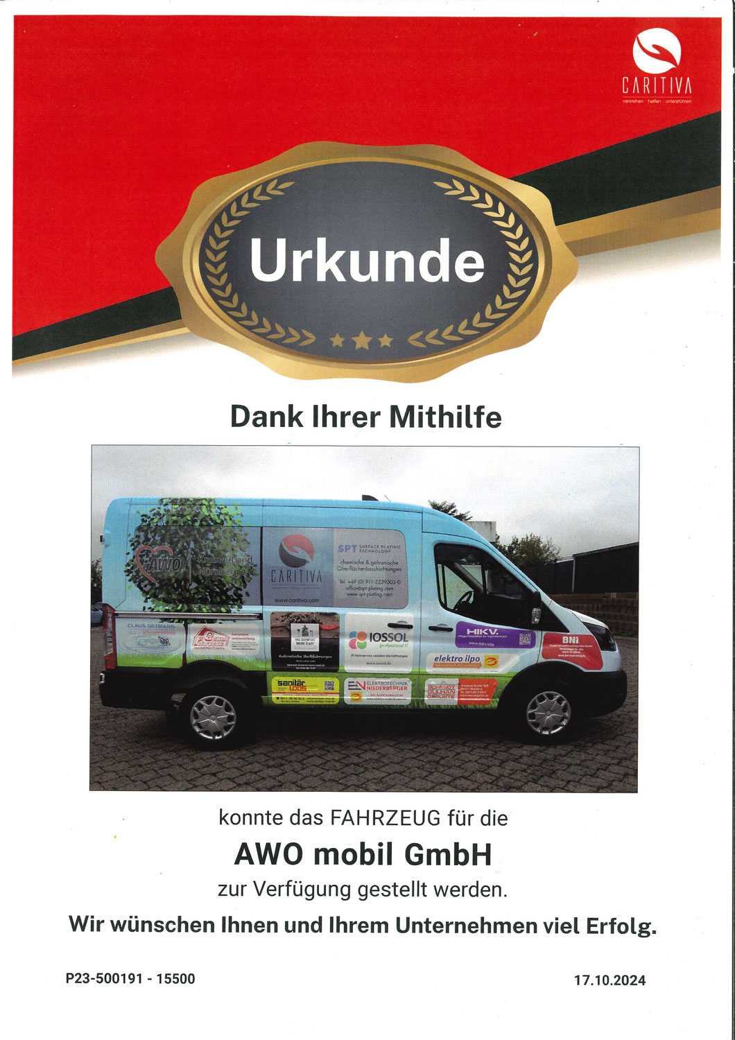 Unterstützung des Sozialen Projekts „AWO Mobil“