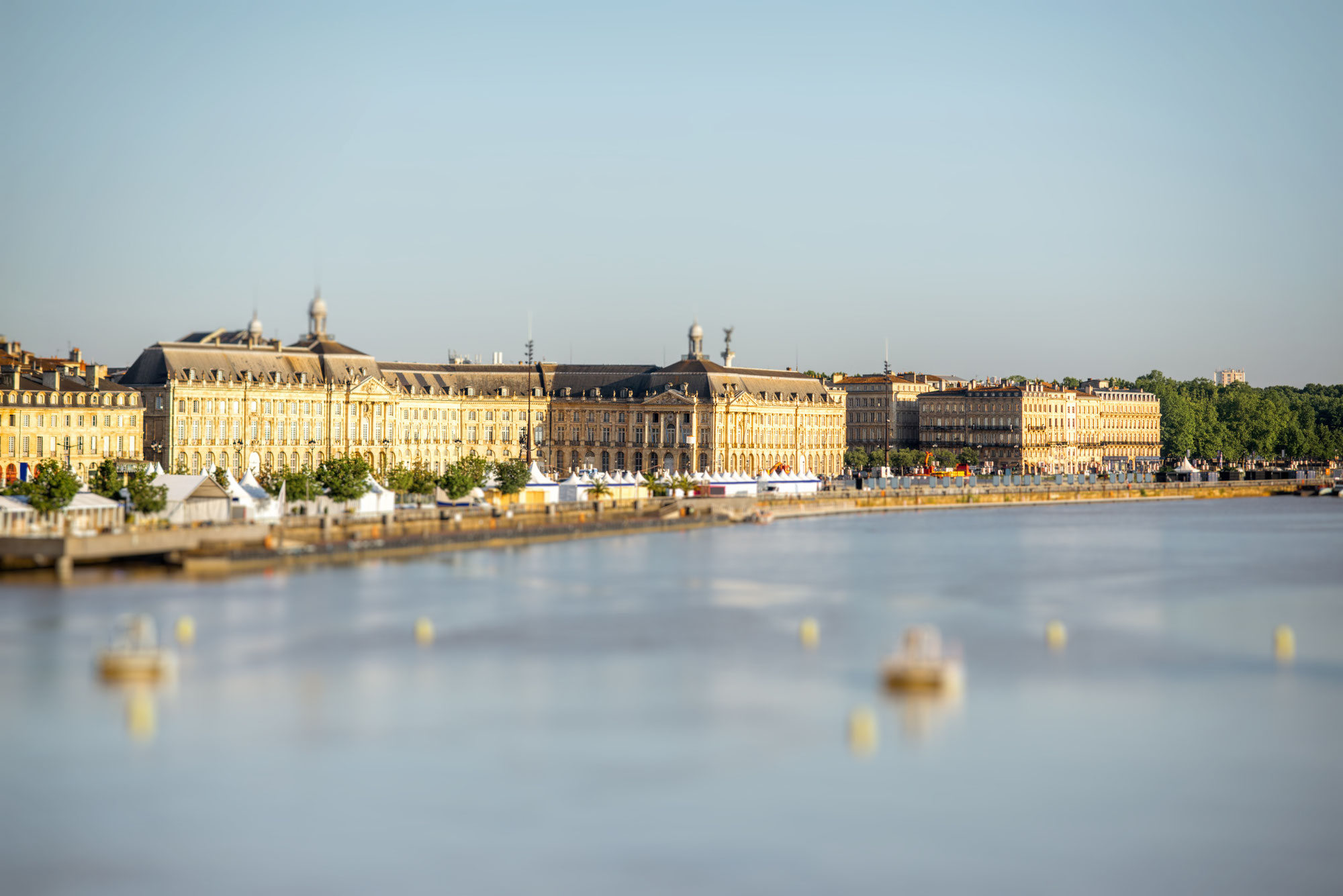 Les miroirs d'eau sur la Garonne à Bordeaux