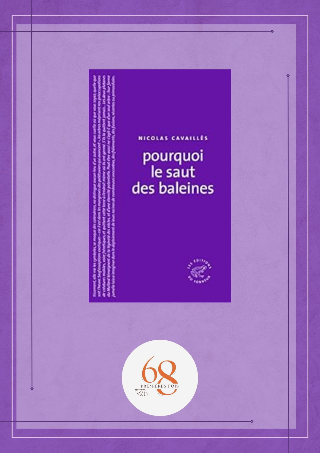 Pourquoi le saut des baleines, Nicolas Cavaillès, Le Sonneur