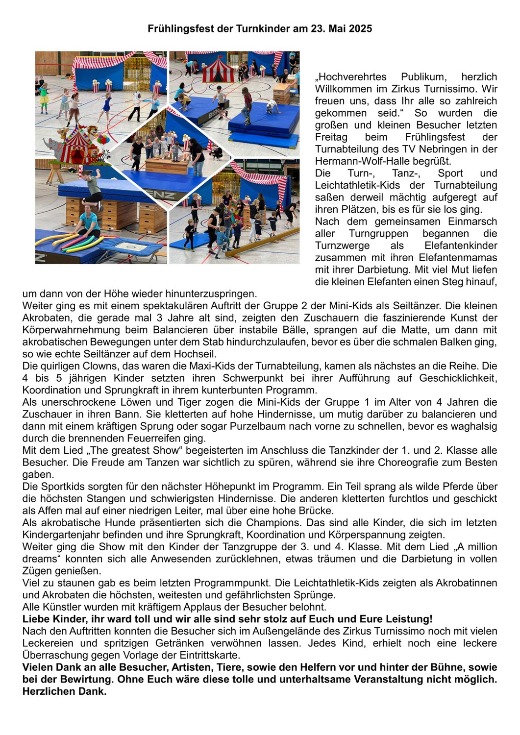 Frühlingsfest der Turnkinder
