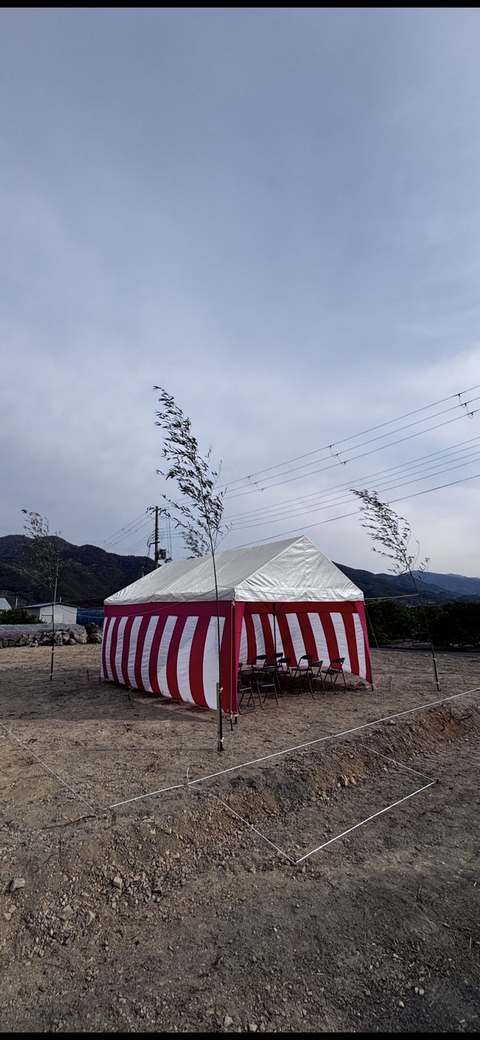 有田川町WB工法の家１　地鎮祭、地盤調査