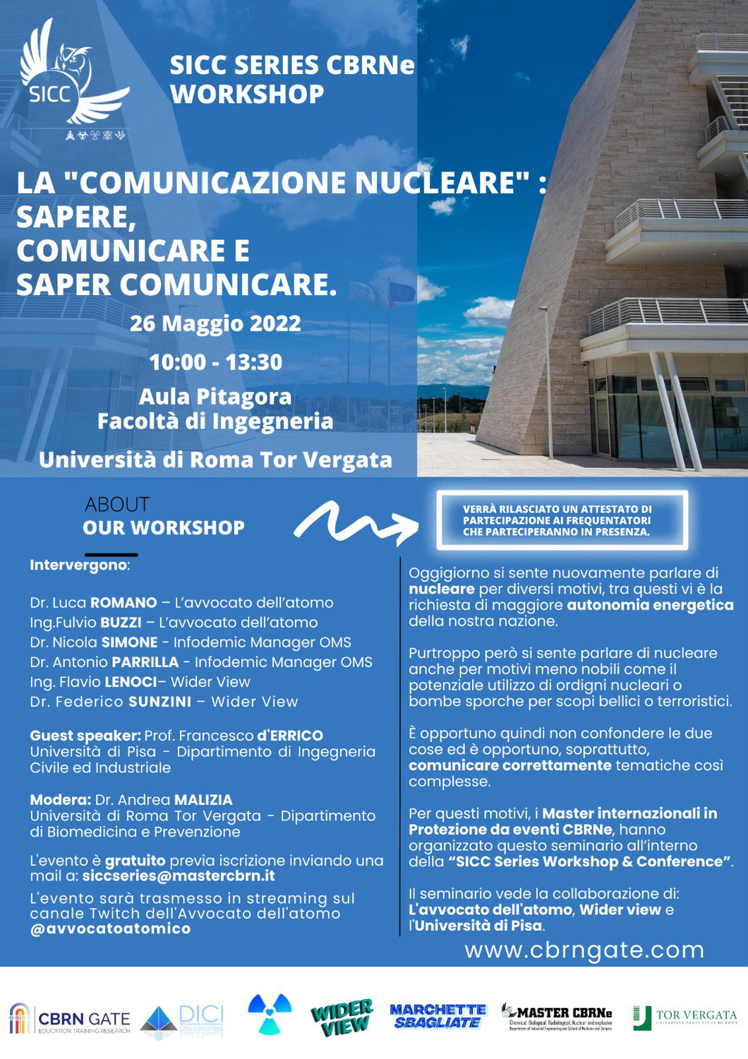 Seminario "LA COMUNICAZIONE NUCLEARE"  - SAPERE, COMUNICARE e SAPER COMUNICARE "   