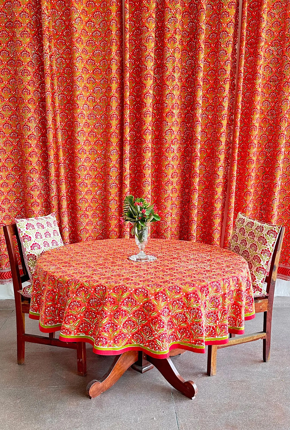 Buy trendy block-printed block table cloth online