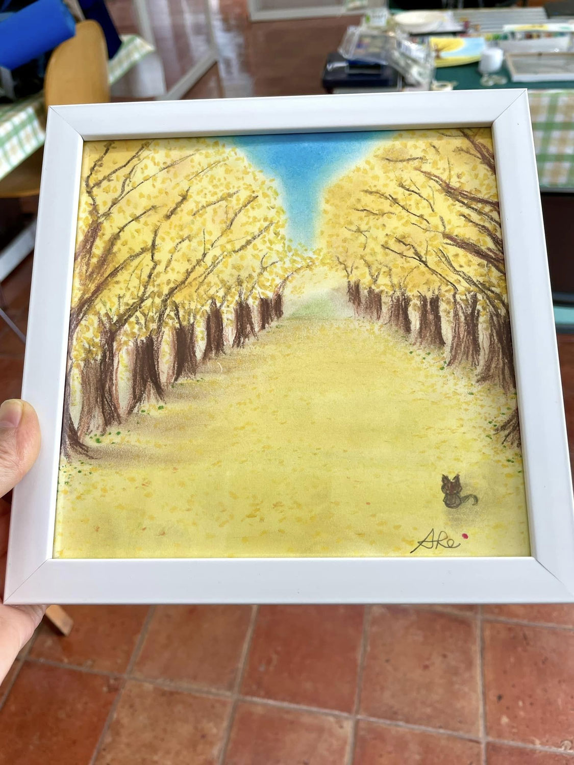 癒しの絵 パステル画 水彩画 海の絵 海 絵画 ハワイ 水彩画～オイル
