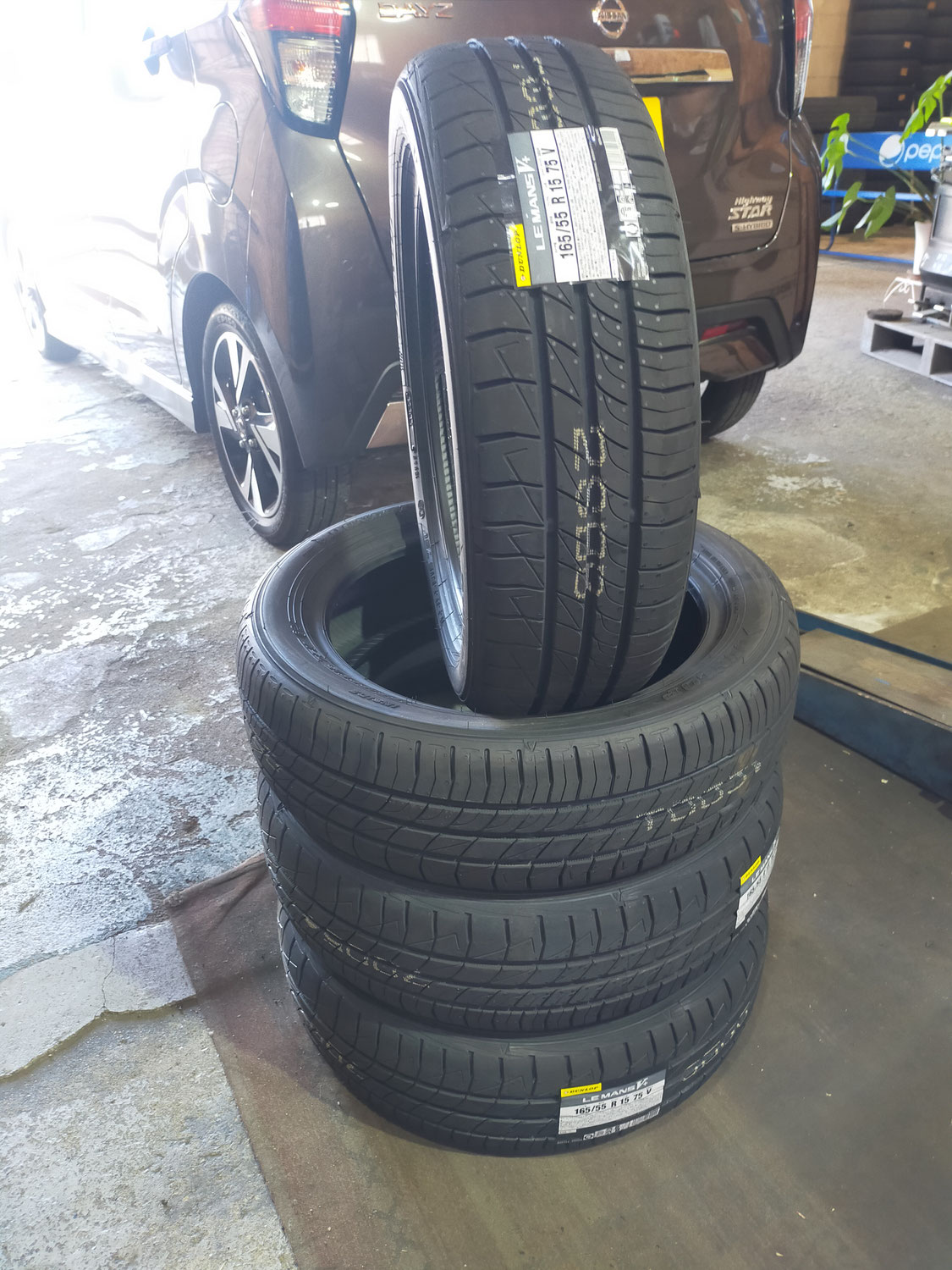 新品タイヤ持ち込み交換ご来店☆デイズ　165/55R15☆4本交換☆