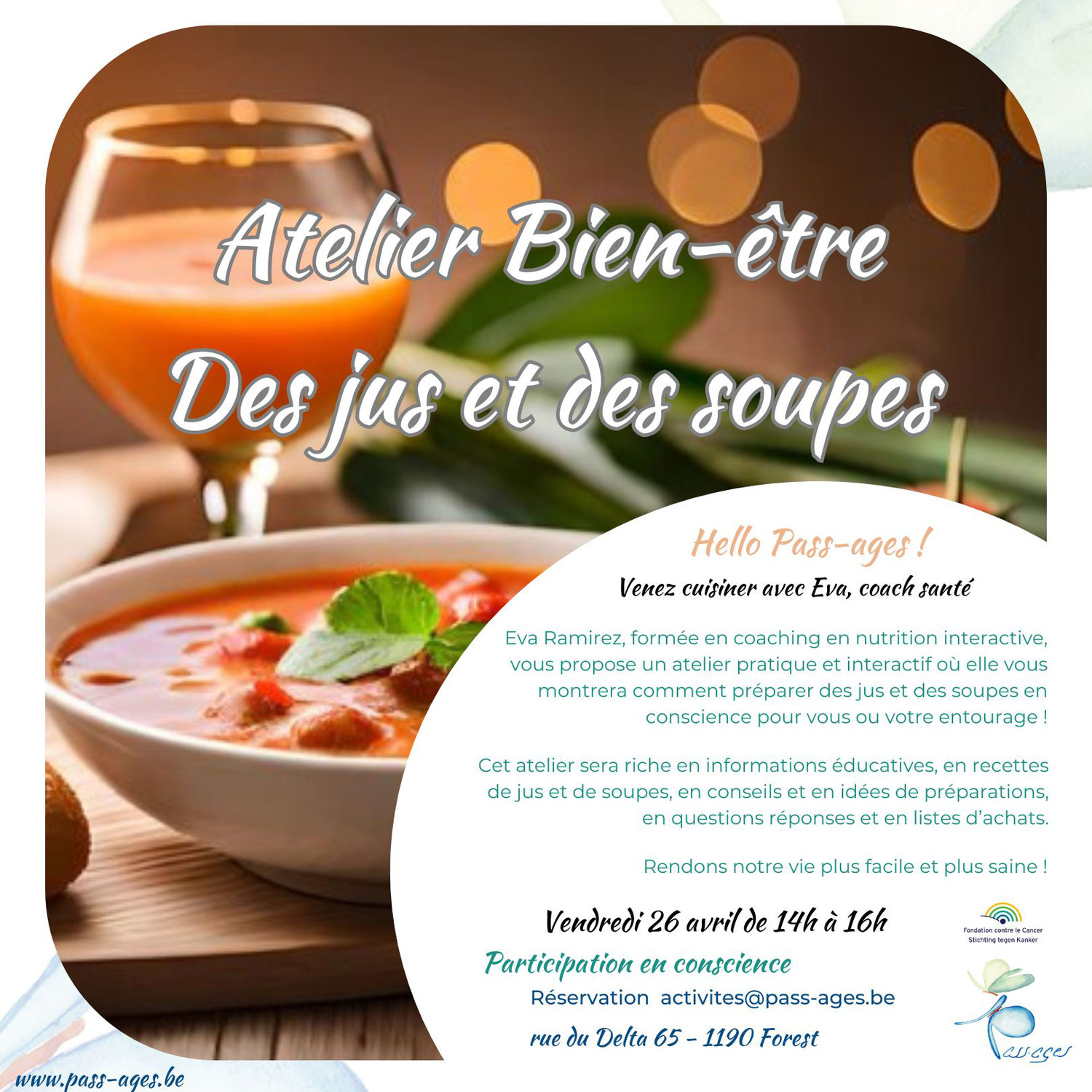 hello pass-ages ! - atelier bien être - des jus et des soupes