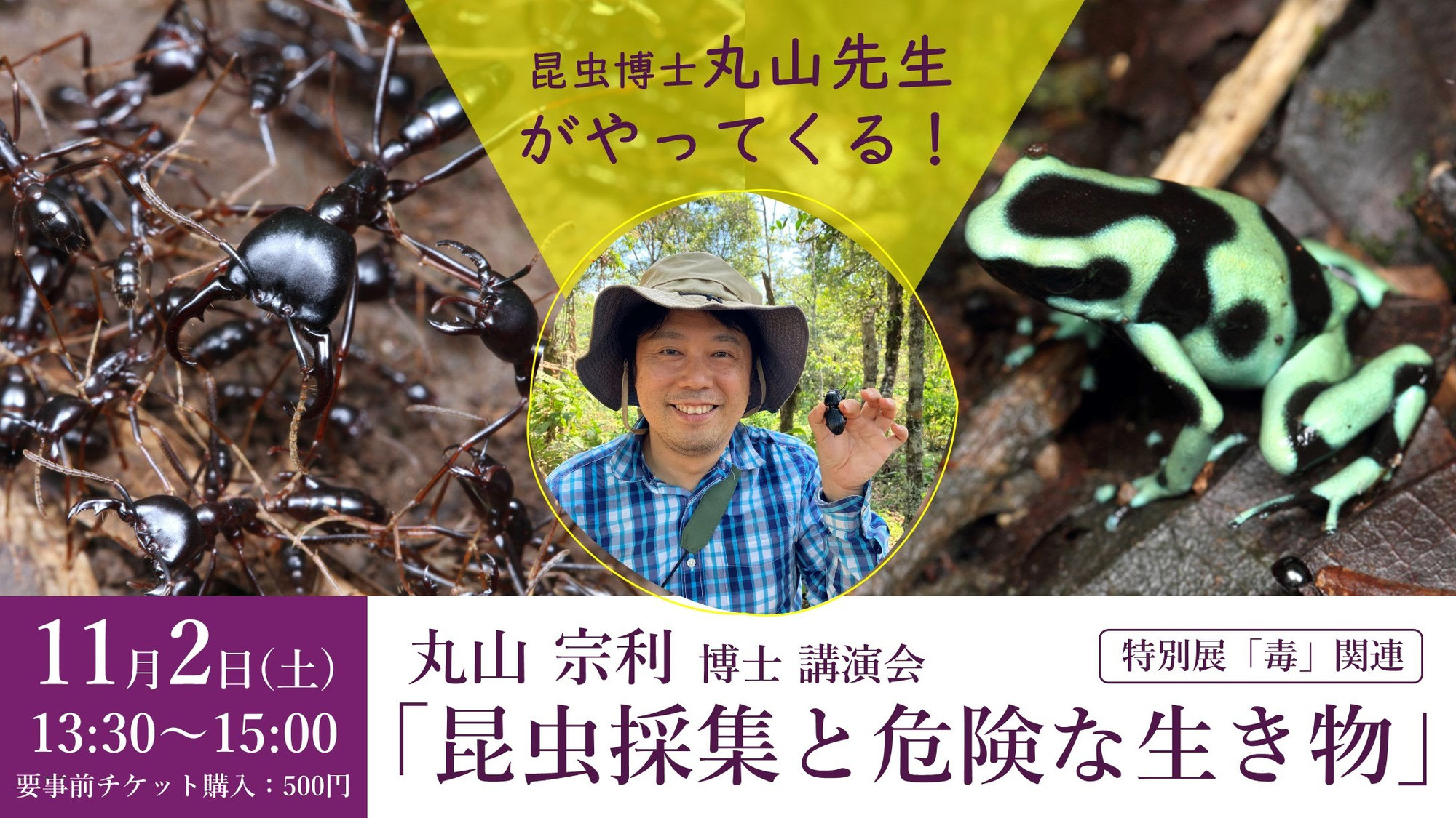 11/2(土)開催♪丸山 宗利博士講演会「昆虫採集と危険な生き物」＠福岡市科学館♬