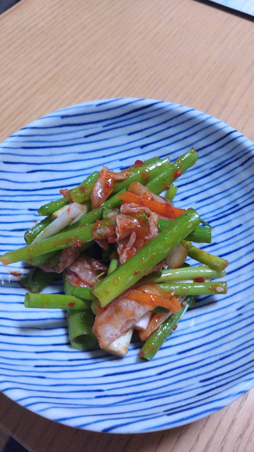 葉ねぎレシピ～葉ねぎキムチ和え