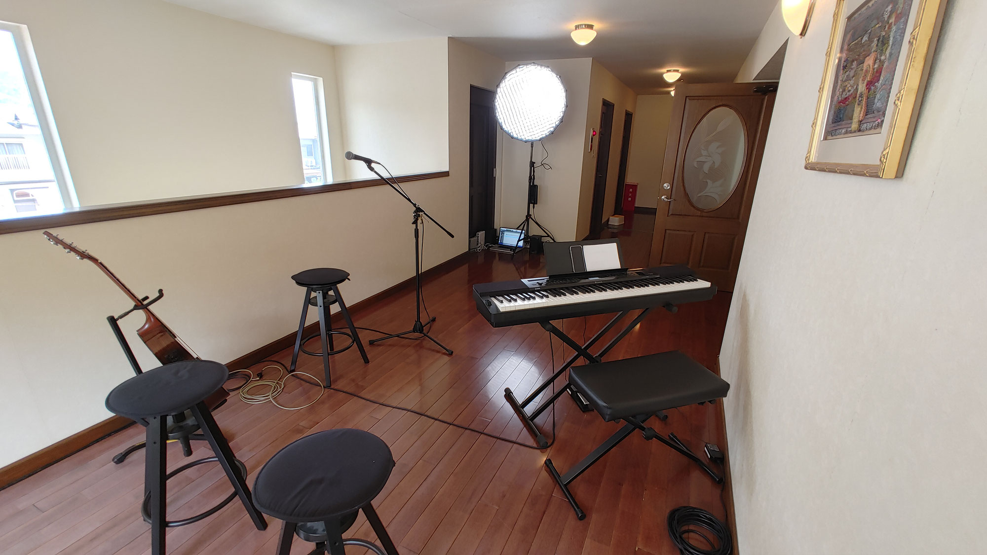 Shooting the music video in hallway of the Church