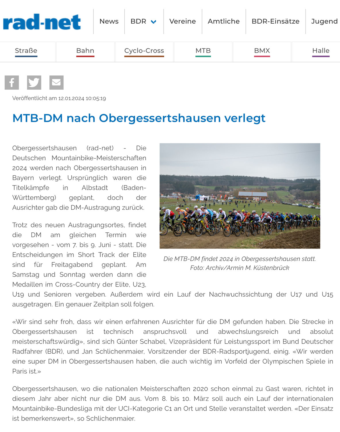 Deutsche Meisterschaft 2024 wird nach Obergessertshausen verlegt