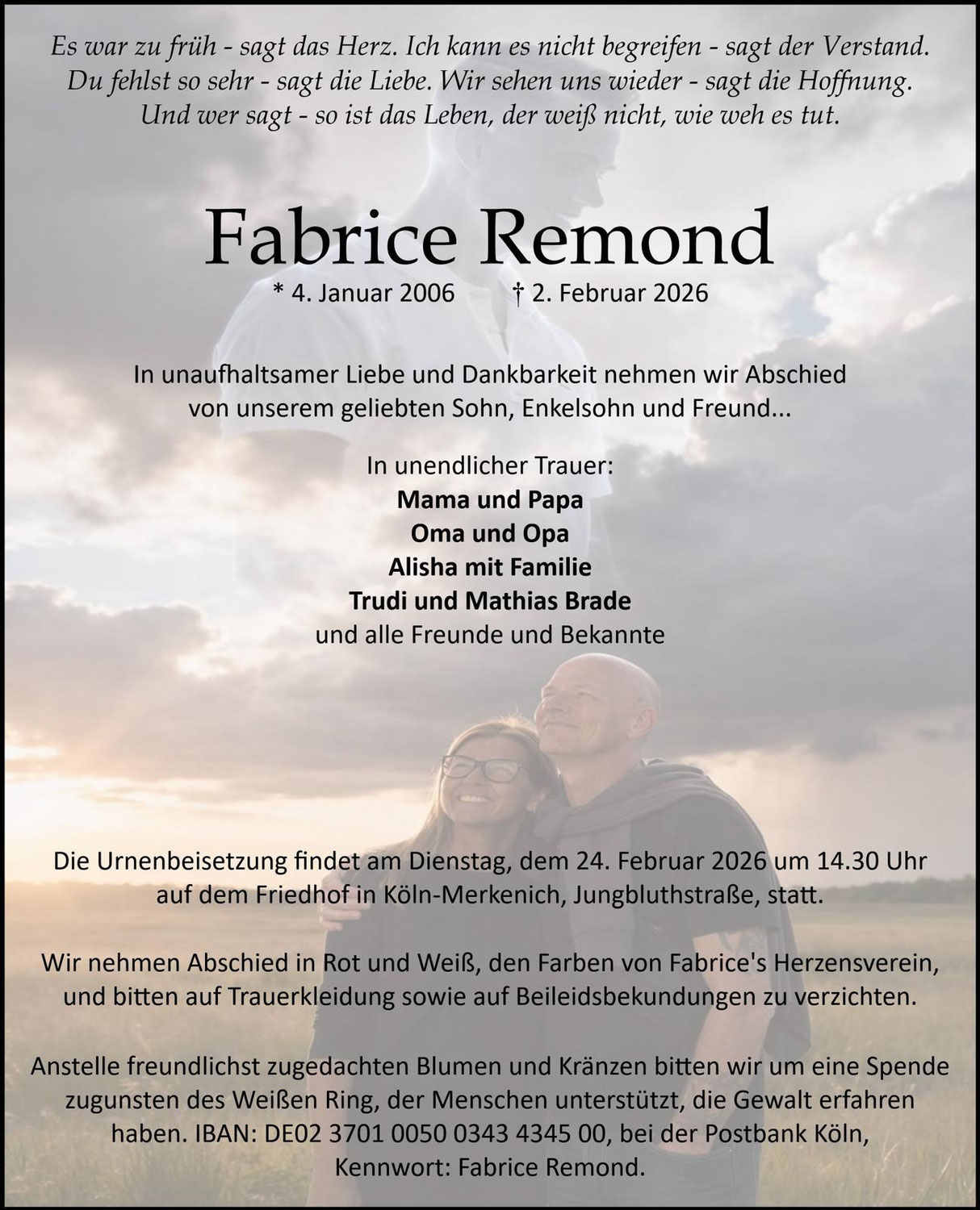 Wir trauern um unseren ehemaligen Spieler Fabrice Remond