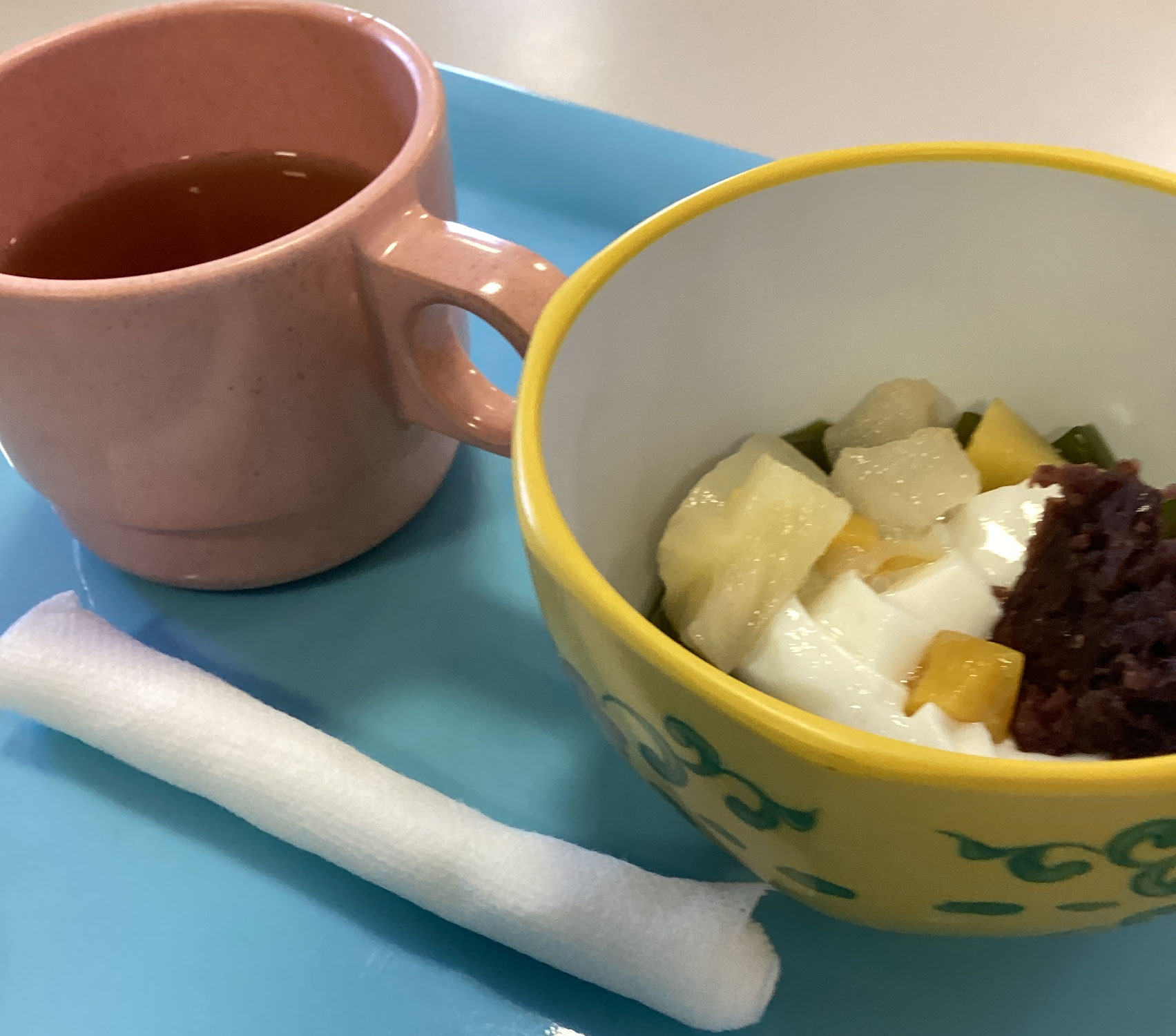 おやつレク　抹茶あんみつ