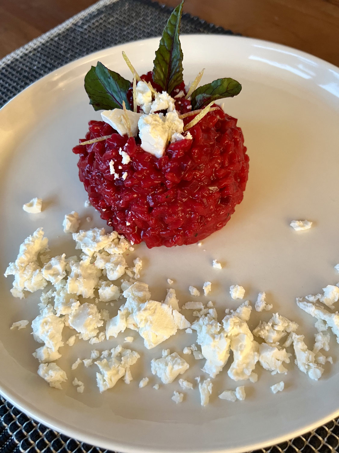 Rote Beete Risotto mit Feta