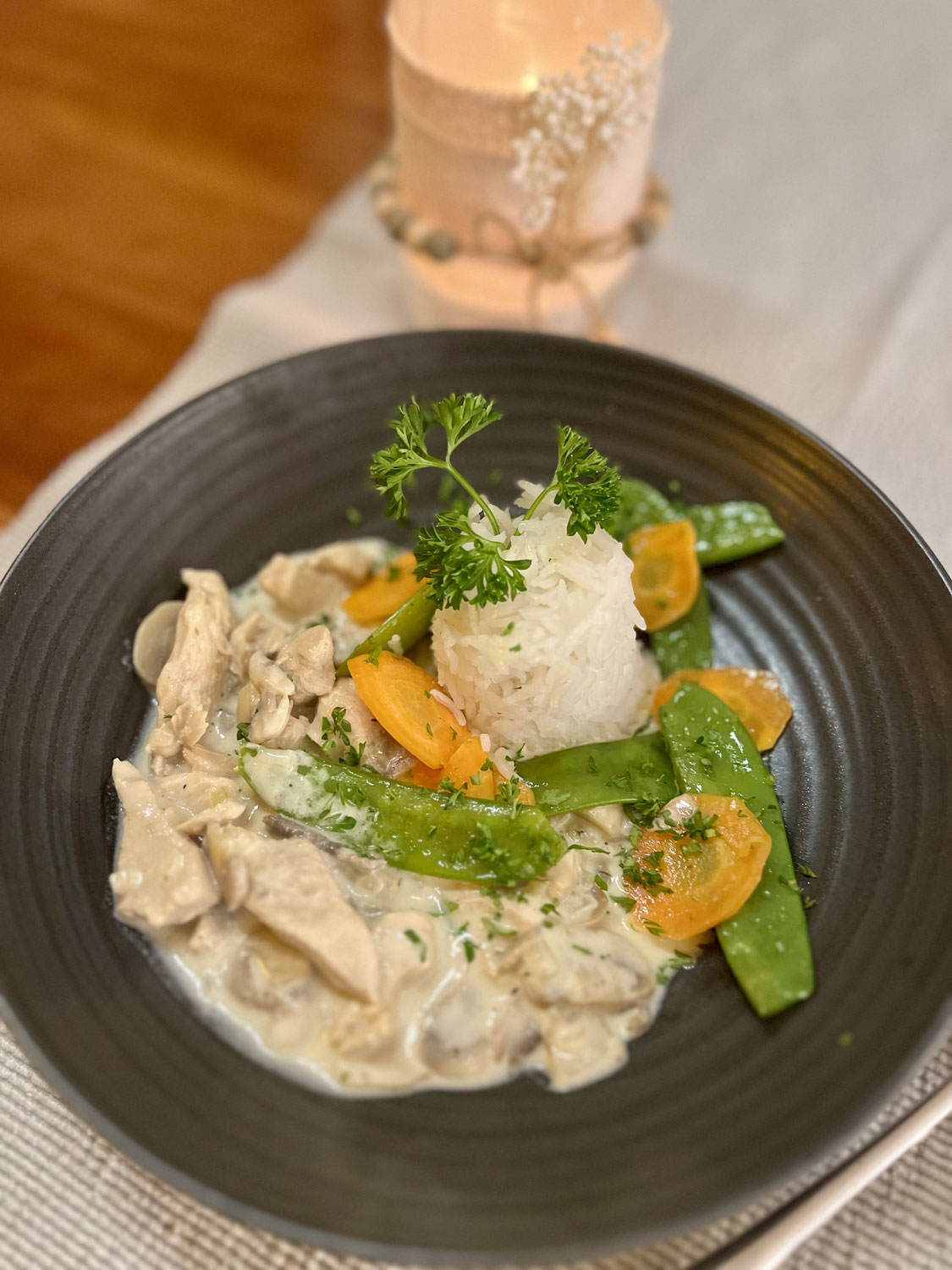 Hühnchen Geschnetzeltes mit Champignons