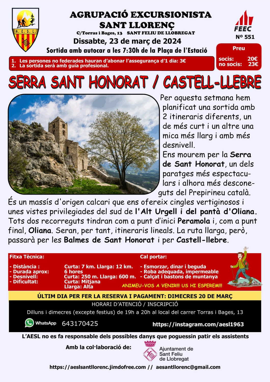 551. Excursió a la serra de Sant Honorat-Castell-llebre