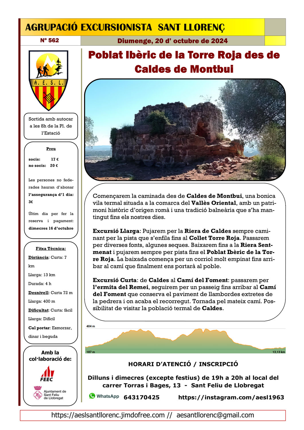 562. Poblat ibèric de la Torre Roja des de Caldes de Montbui