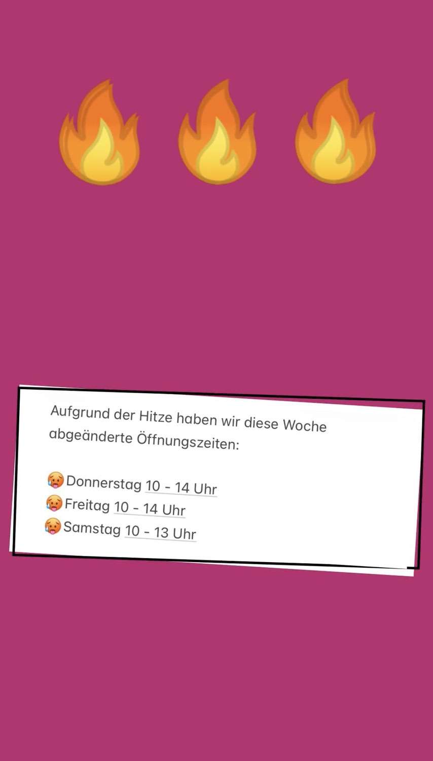 Verkürzte Öffnungszeit vom 25.06. - 27.06.2026