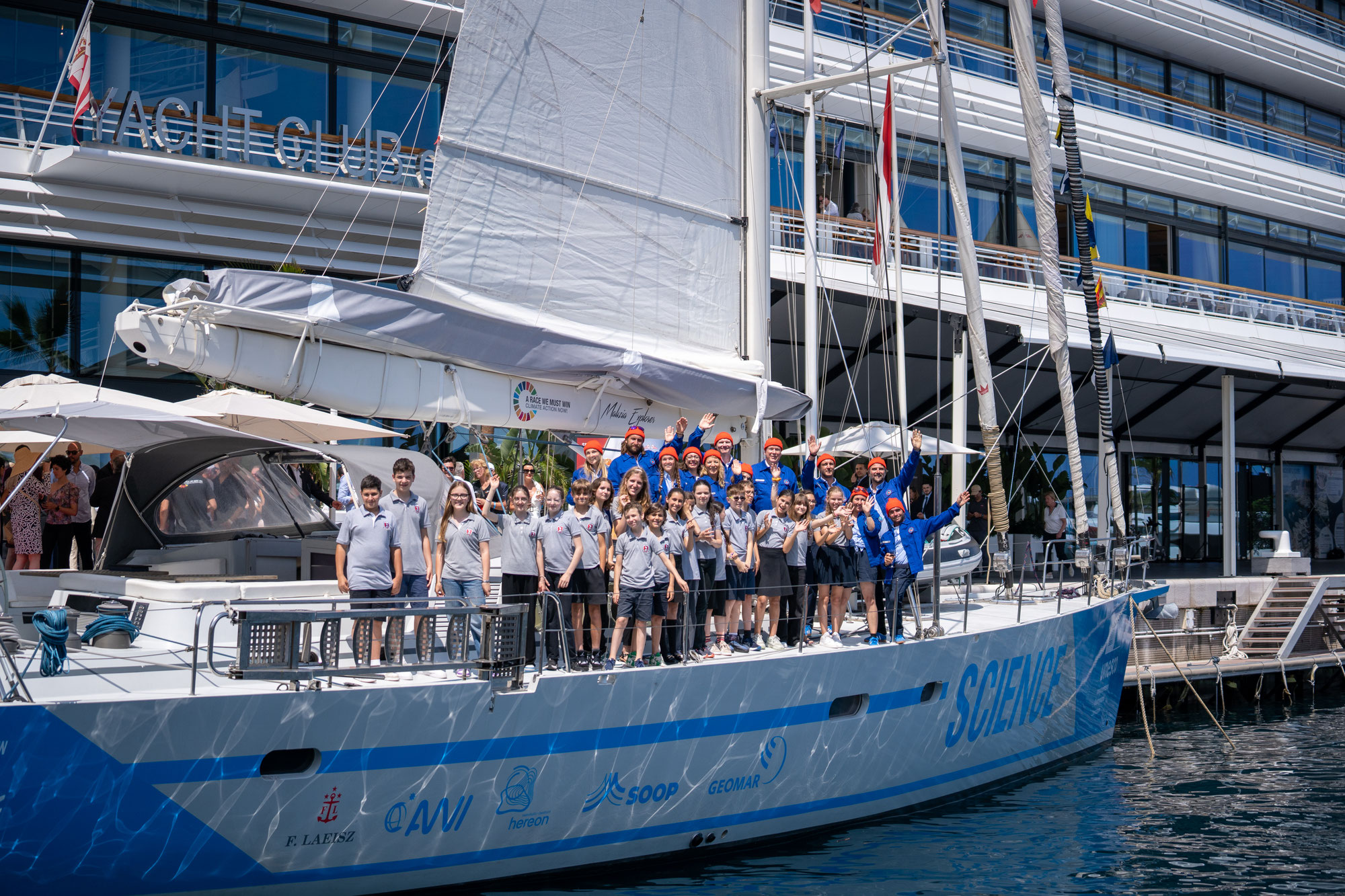 Boris Herrmann’s Research Vessel Malizia Explorer Christened in Monaco by Dr Sylvia Earle and Prince Albert II