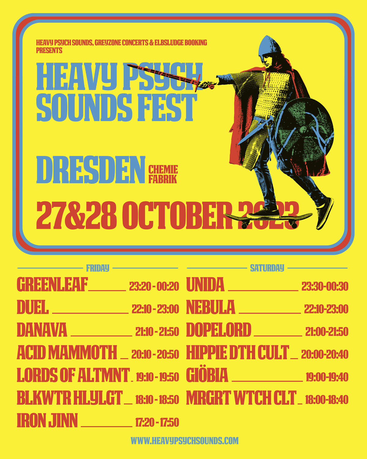 Running-order for the Heavy Psych Sounds Festivals 2023