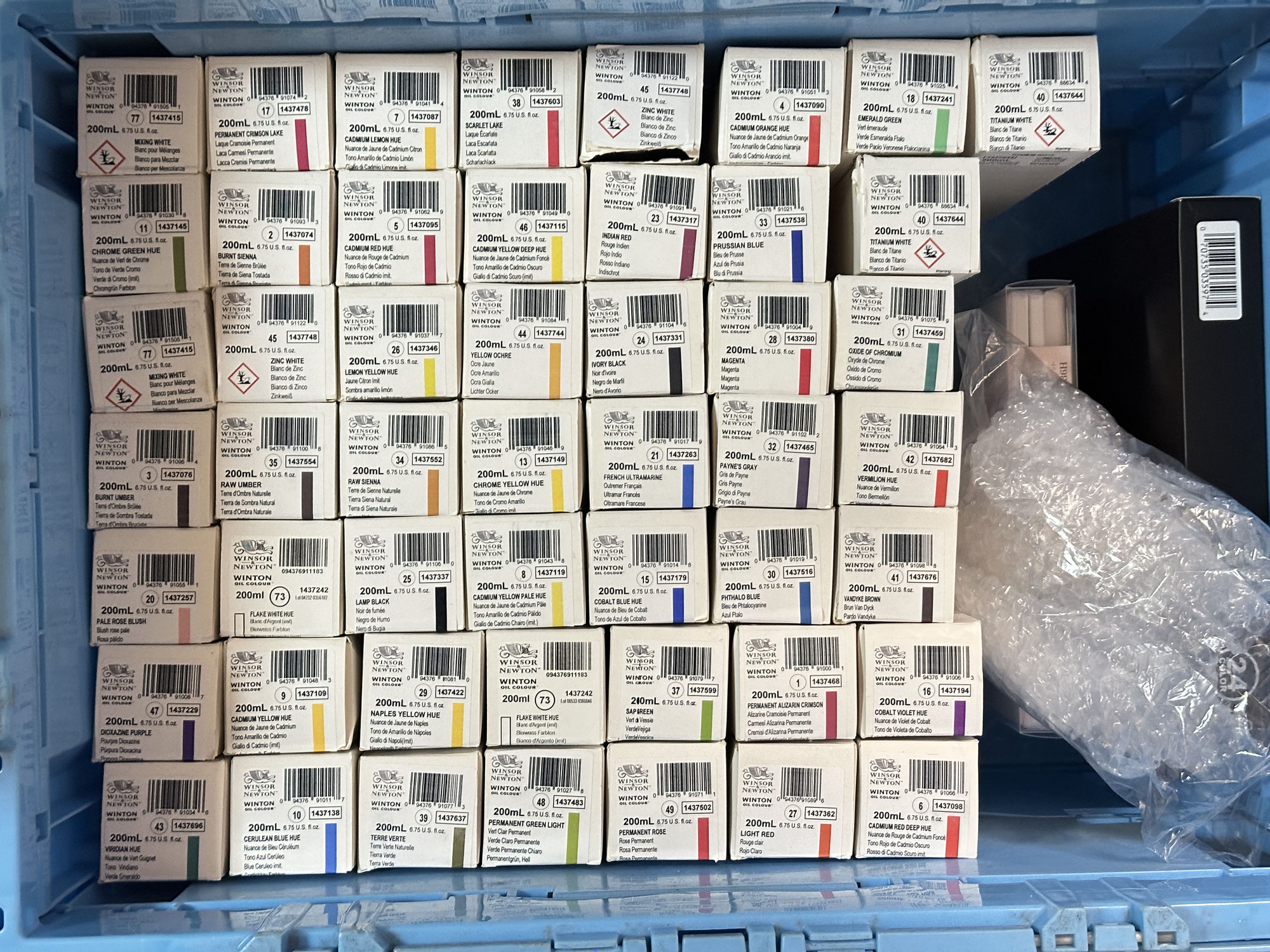 【買取実績｜画材買取】WINSOR&NEWTON　 ウィンザー&ニュートン オイルカラー 大量　200ml