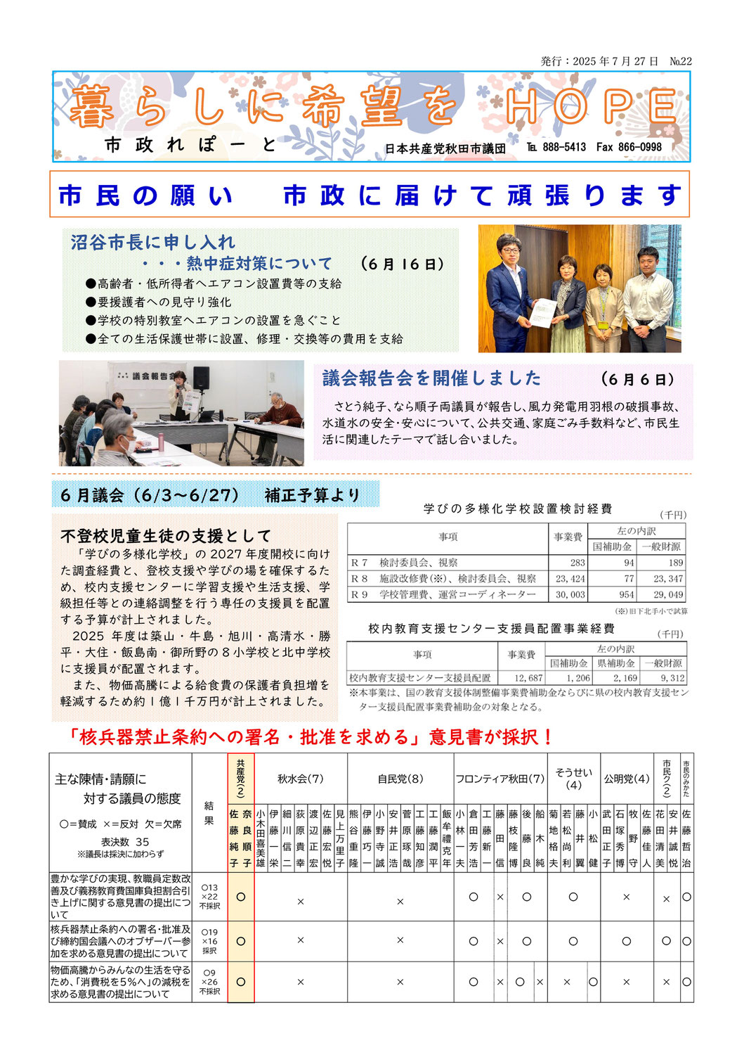 2025年7月　市政れぽーと　No.22