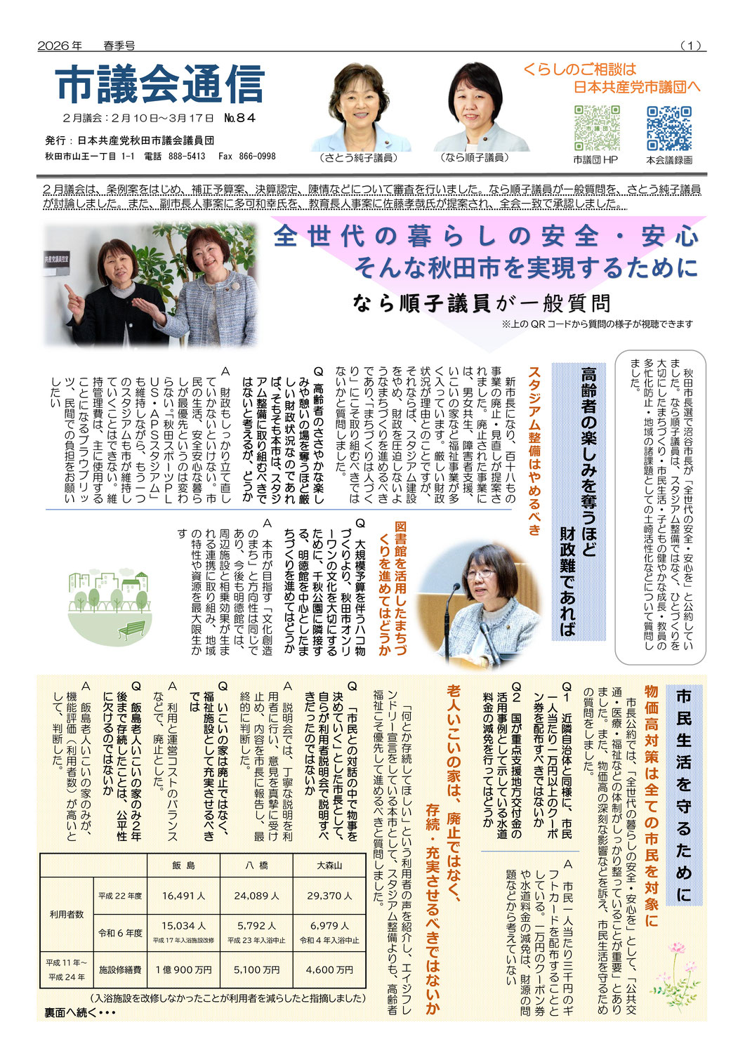 市議会通信　春季号