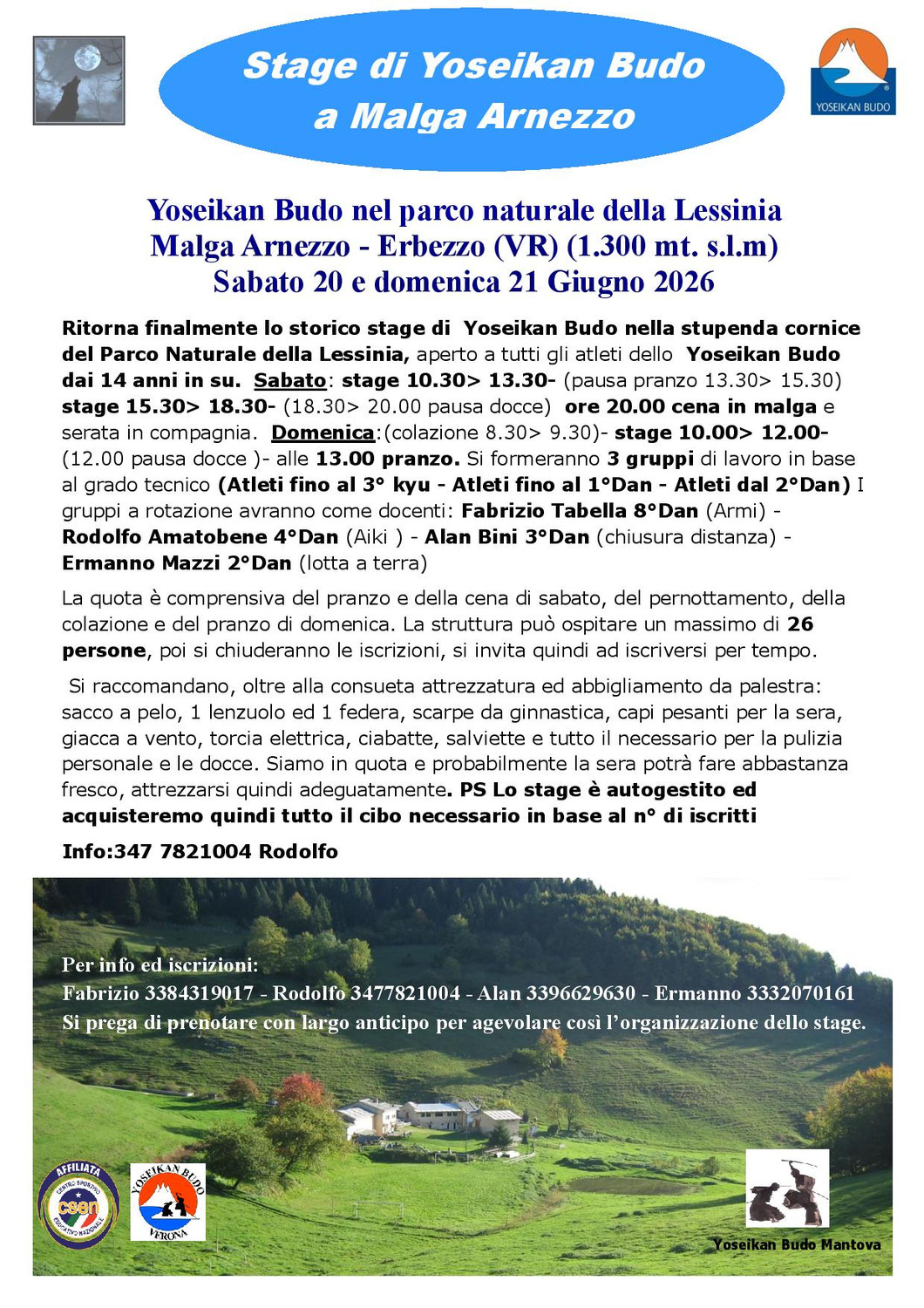 20-21/06 > Stage di Yoseikan Budo a Malga Arnezzo