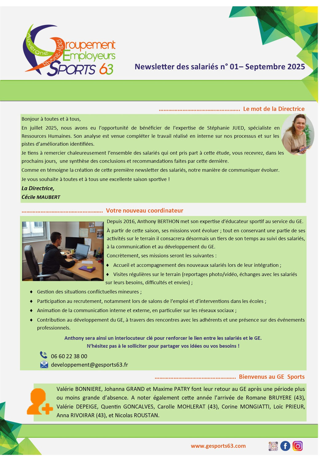 Newsletter salariés