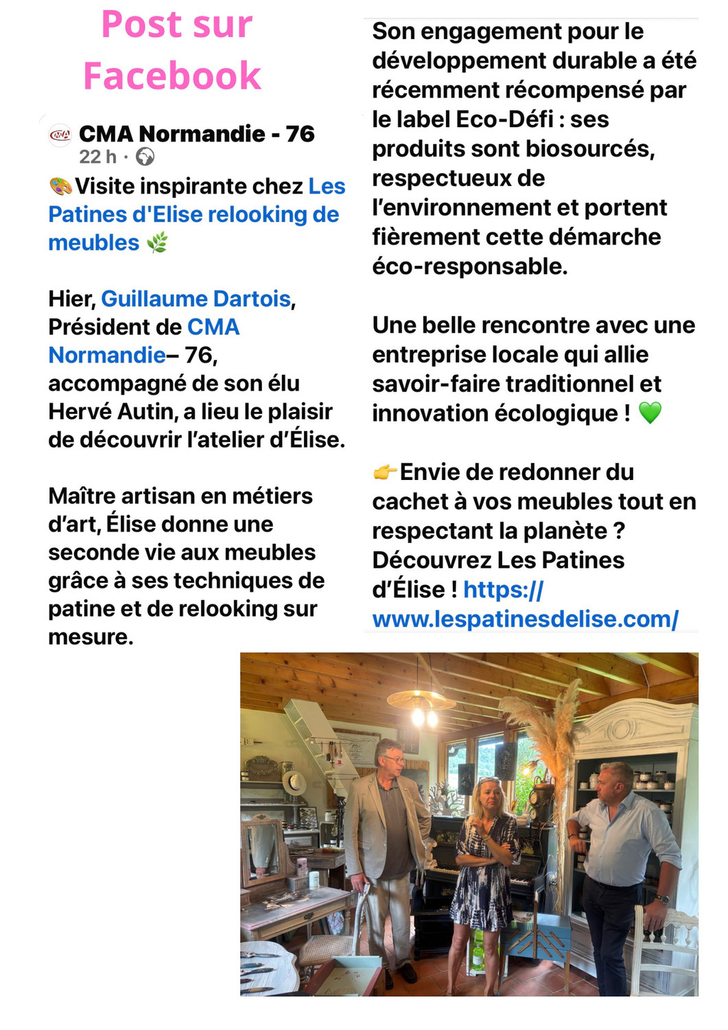 Visite du président de la Chambre des métiers et de l'artisanat