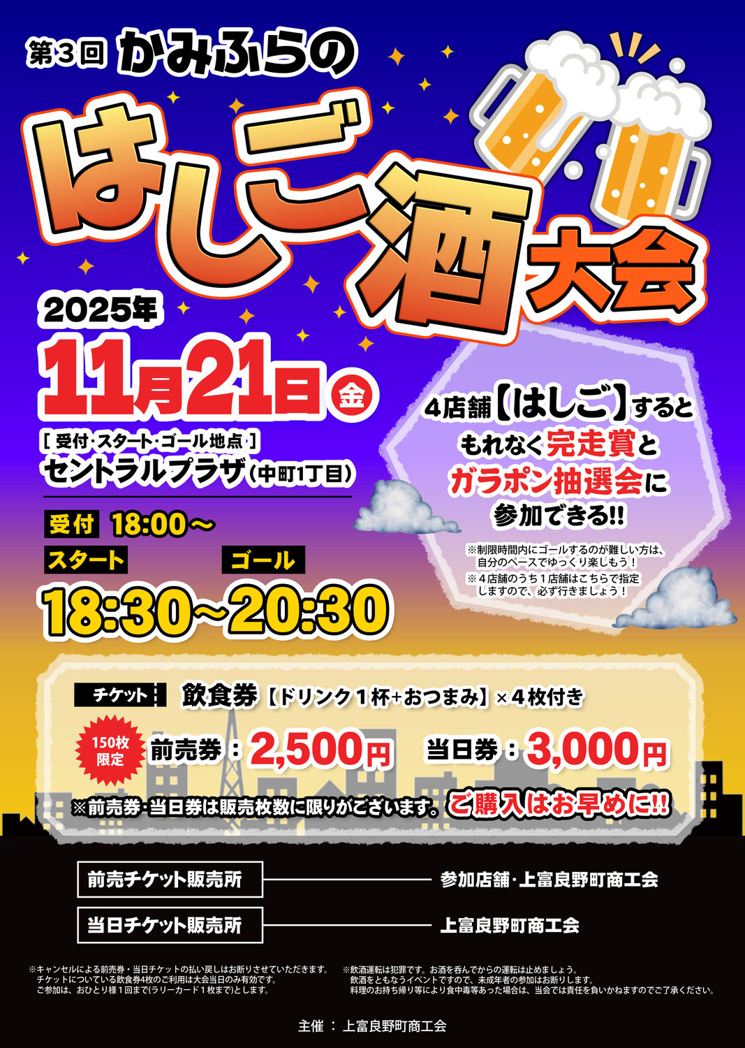 第3回かみふらのはしご酒大会開催のお知らせ！