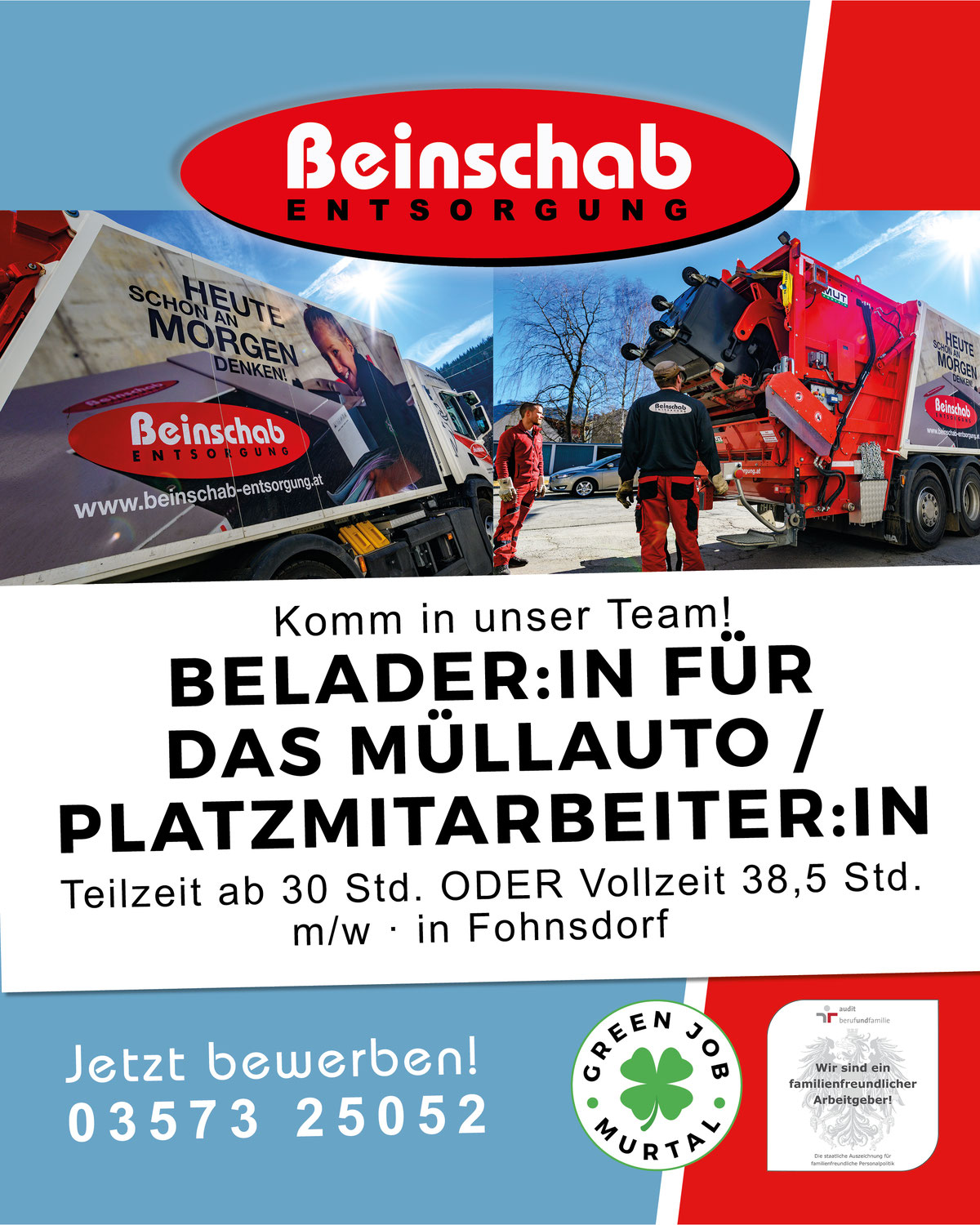 Belader:in für das Müllauto / Schrottplatzmitarbeiter:in gesucht!