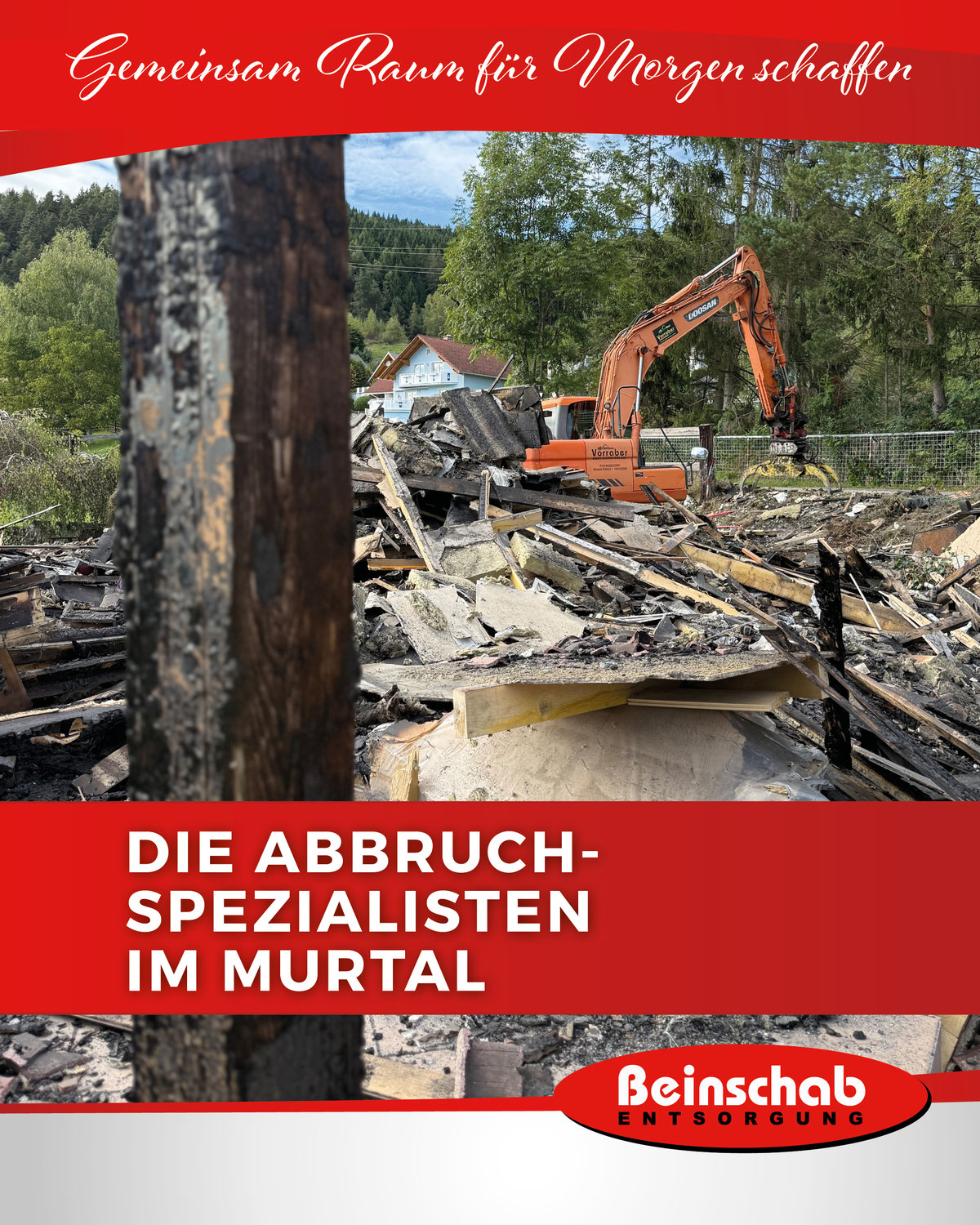 Abbruch Einfamilienhaus nach Brand - Die Abbruch-Spezialisten im Einsatz