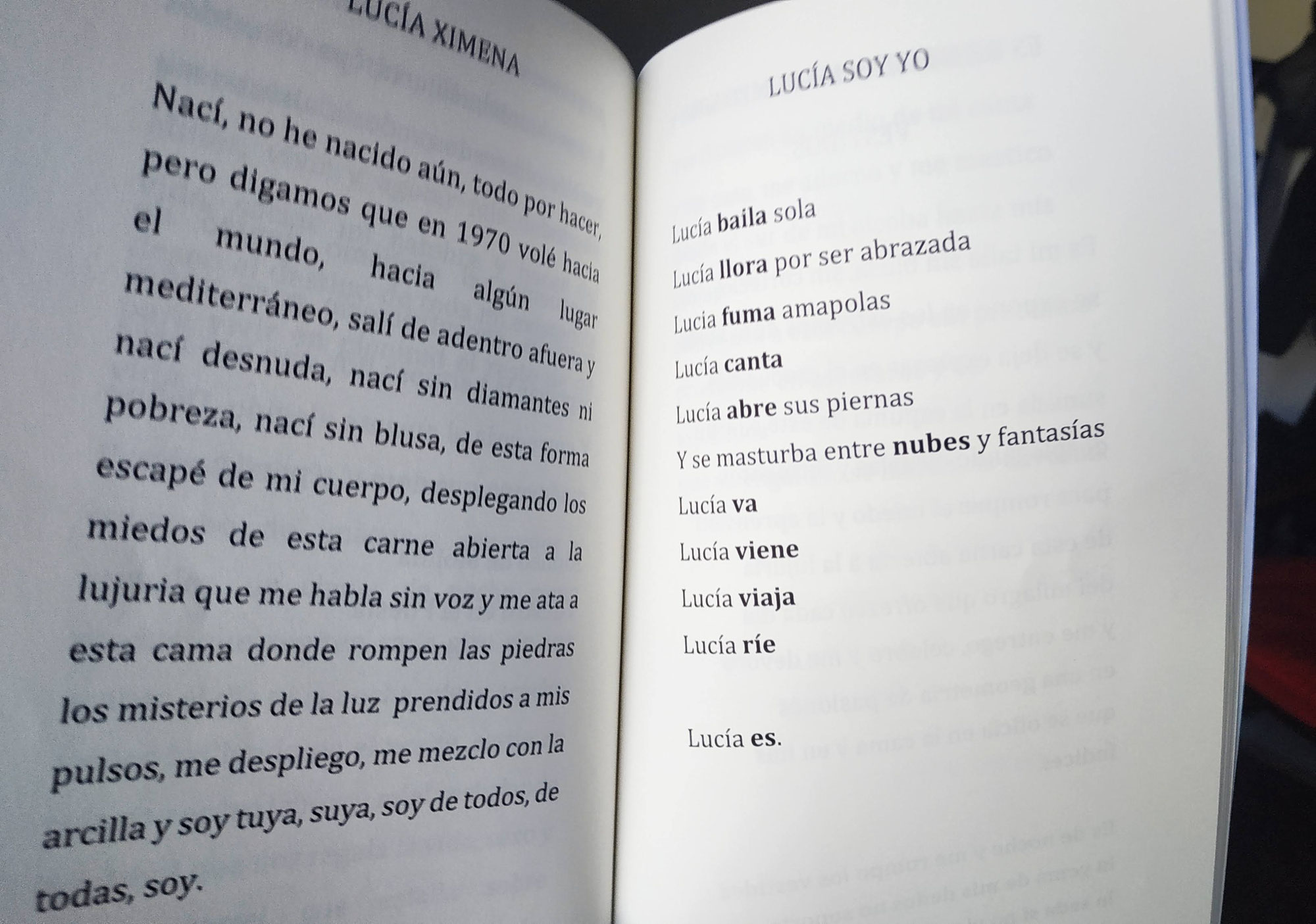 Lucía Ximena. (De Sur a Sur Ediciones)