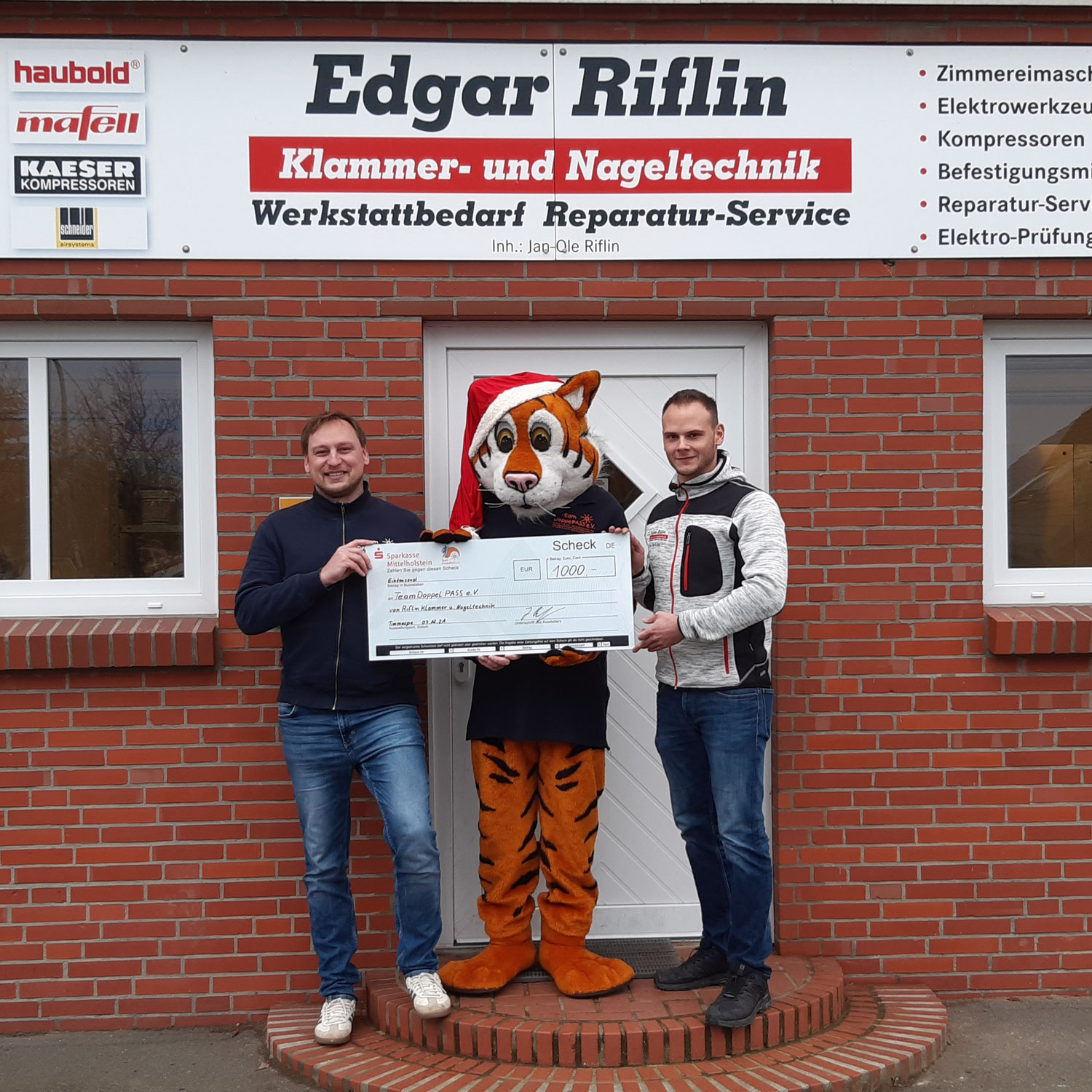 1000,-- € Spende von Edgar Riflin Klammer und Nageltechnik