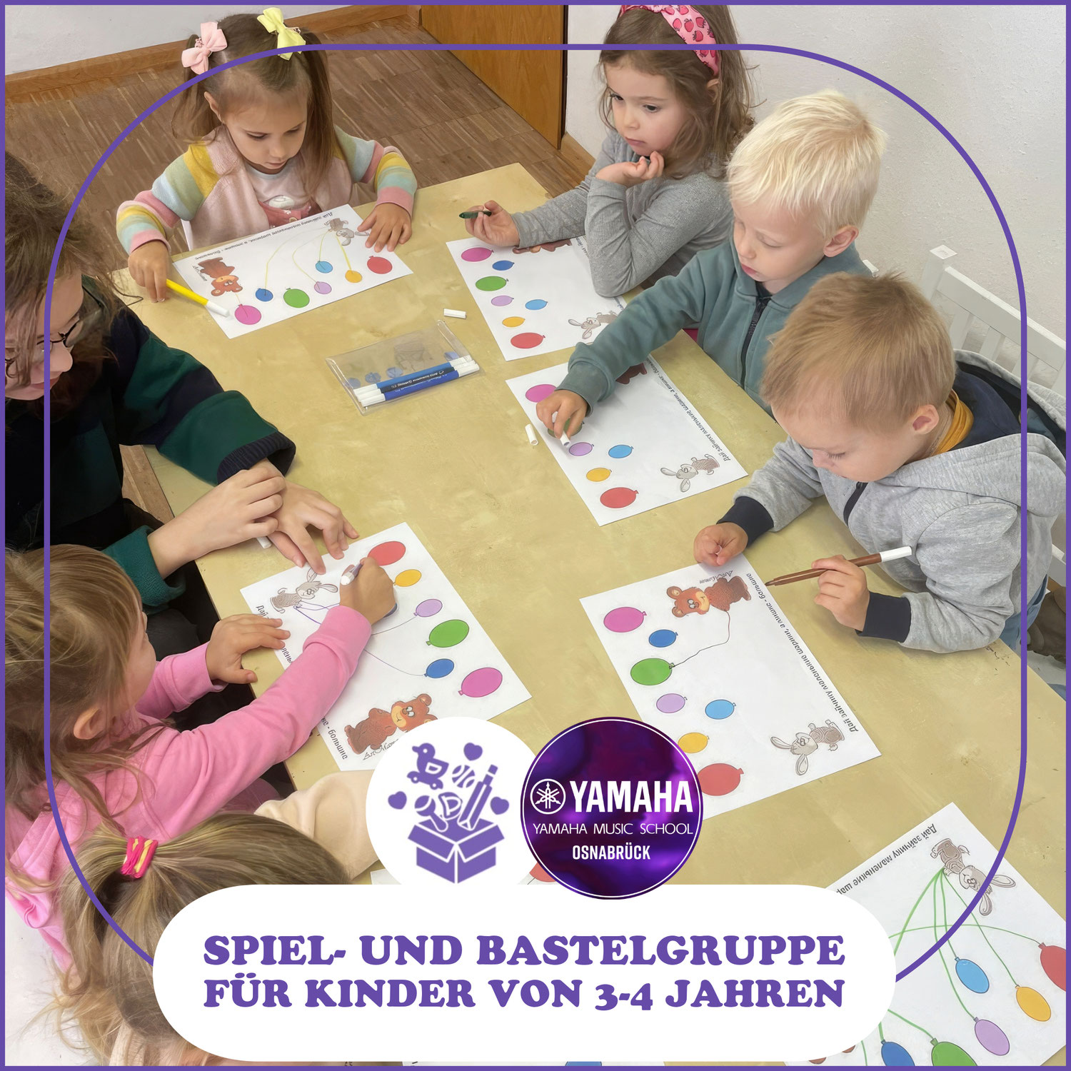 Spiel- und Bastelgruppe für Kinder von 3 bis 4 Jahren