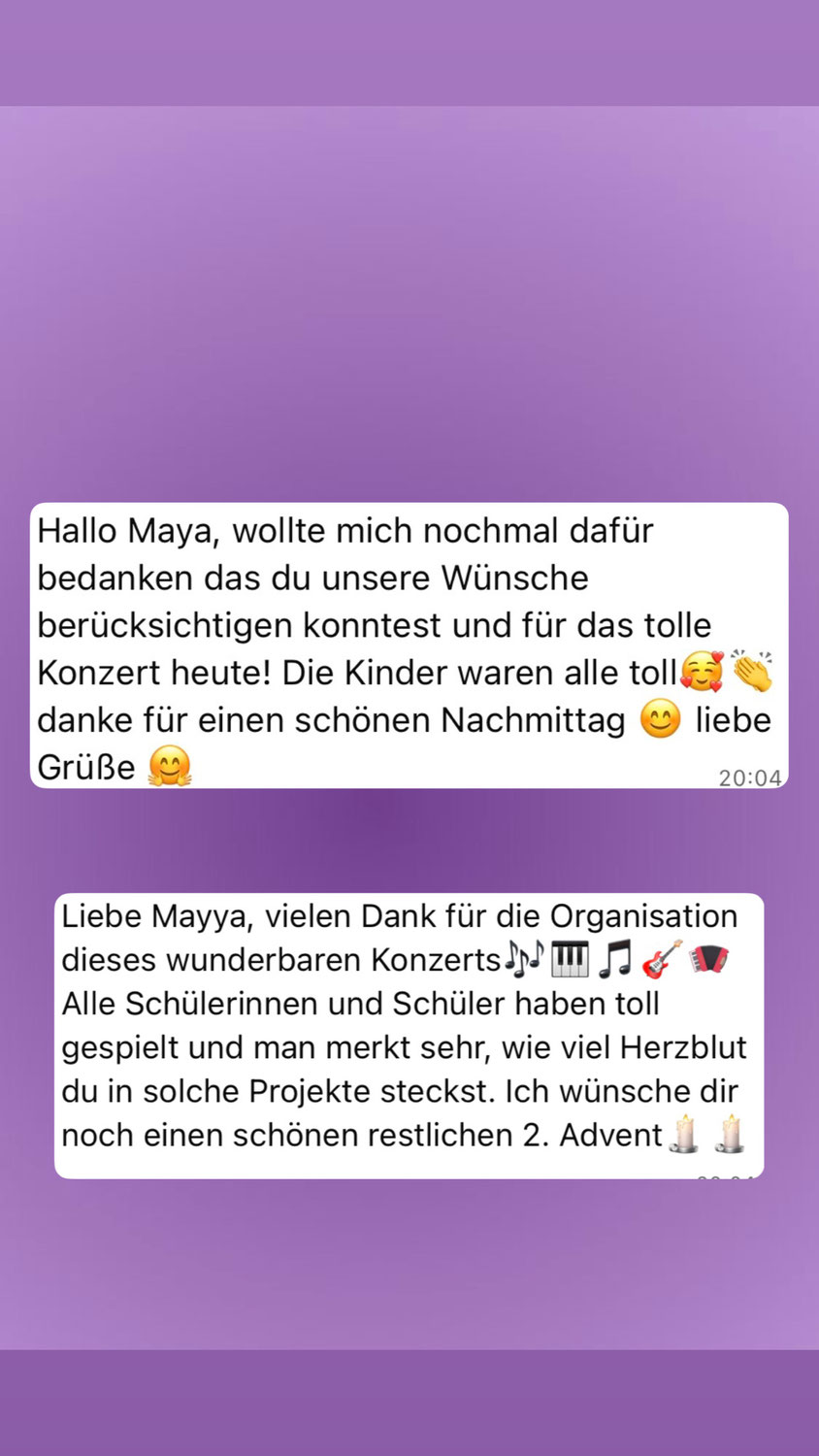 Kundenbewertung zu unseren Weihnachtskonzert vom 07.12.2025