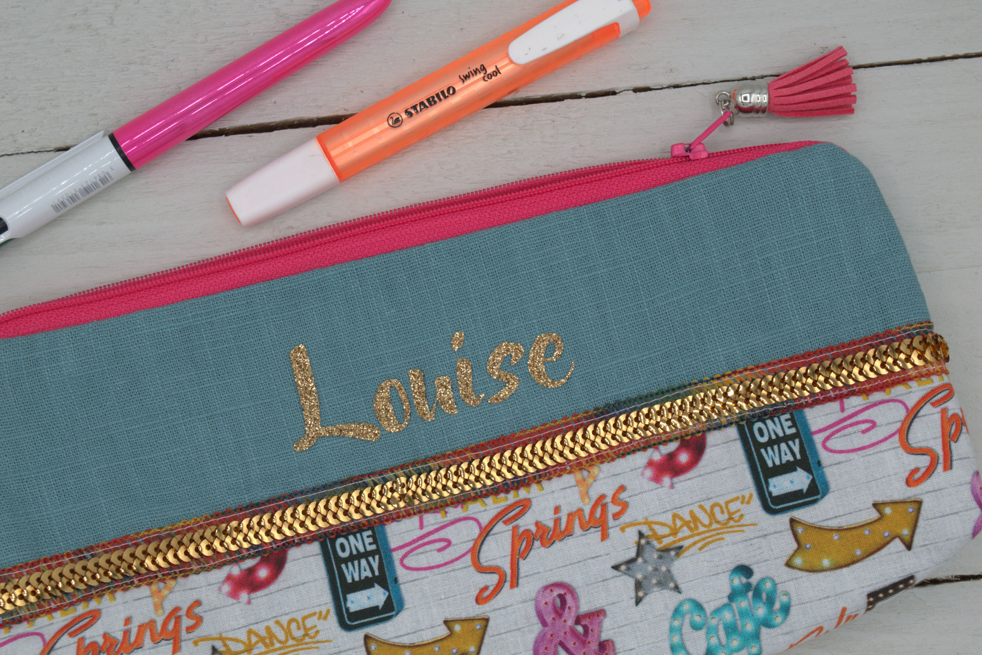 Trousse école Flash Dance 90 avec prénom fille à personnaliser
