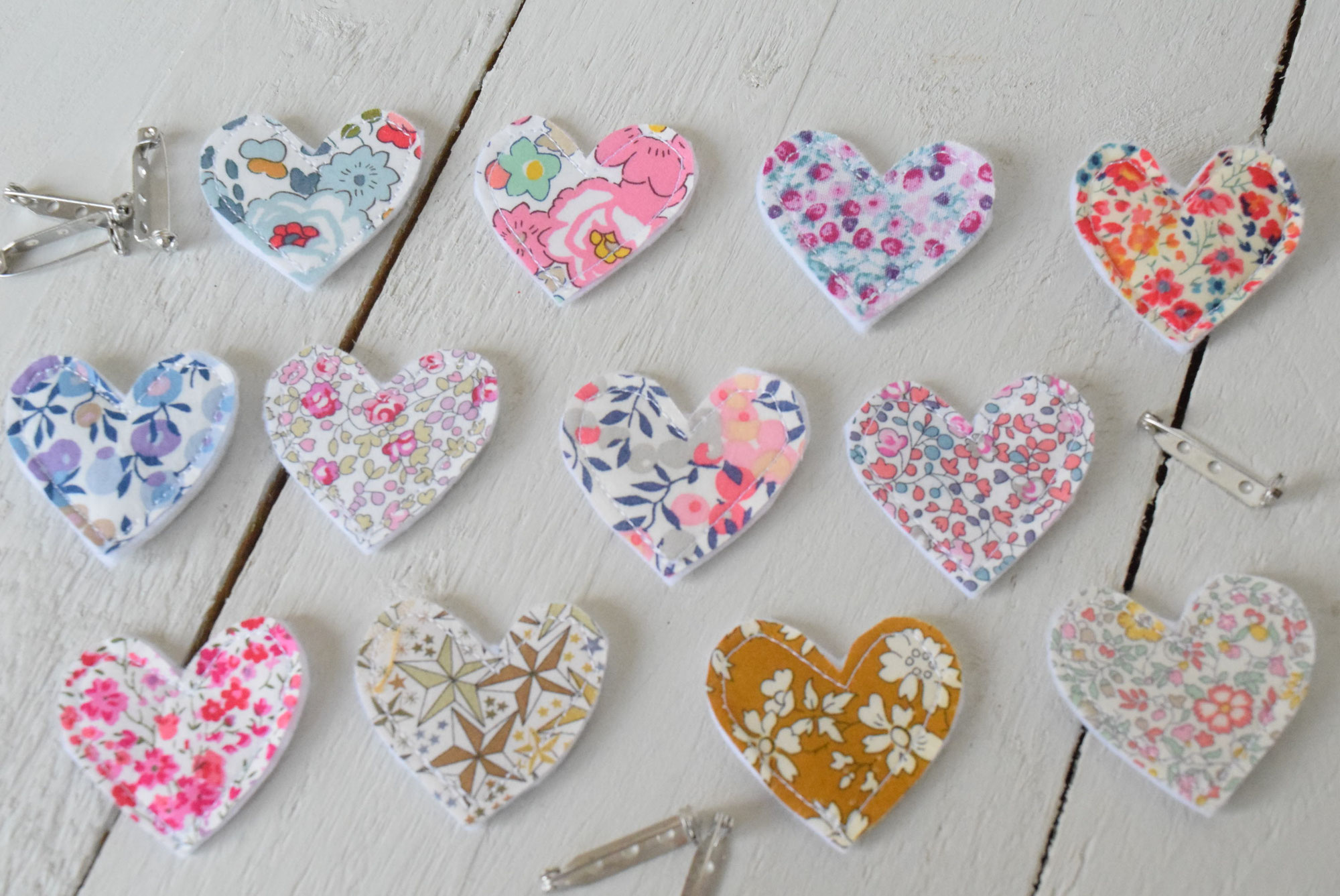 Broche Coeur Tissu Liberty