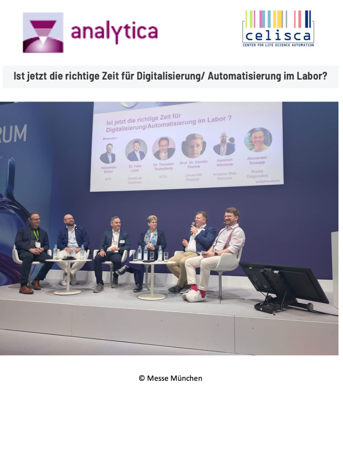 Full house für Podiumsdiskussion Laborautomation auf der analytica 2026