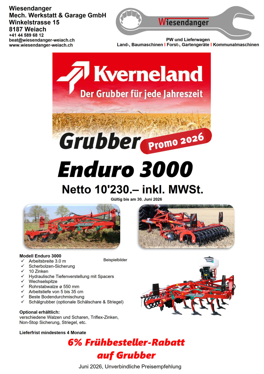 Aktion Kverneland Enduro 3000 Grubber