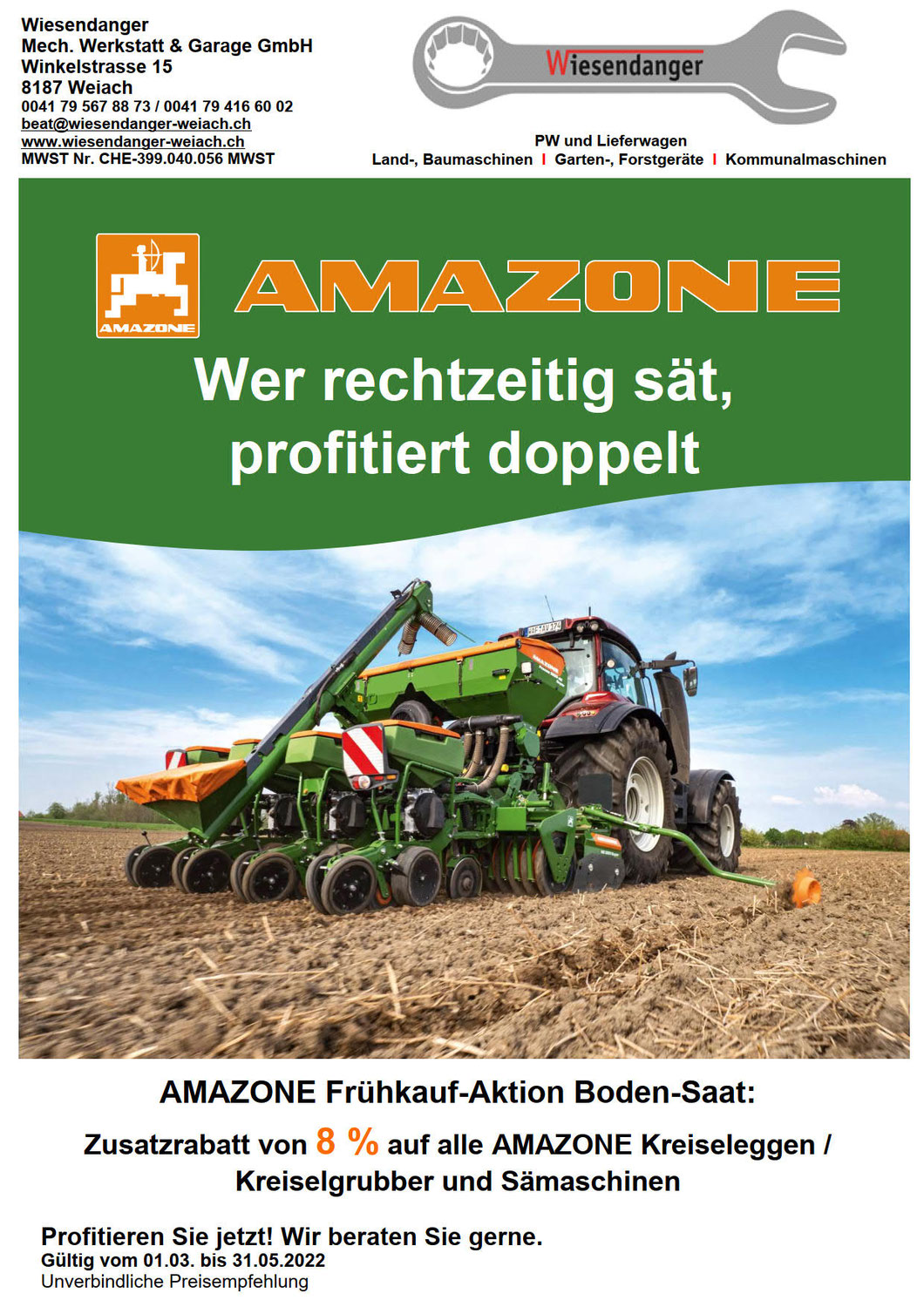 Amazone Frühkauf-Aktion Boden-Saat