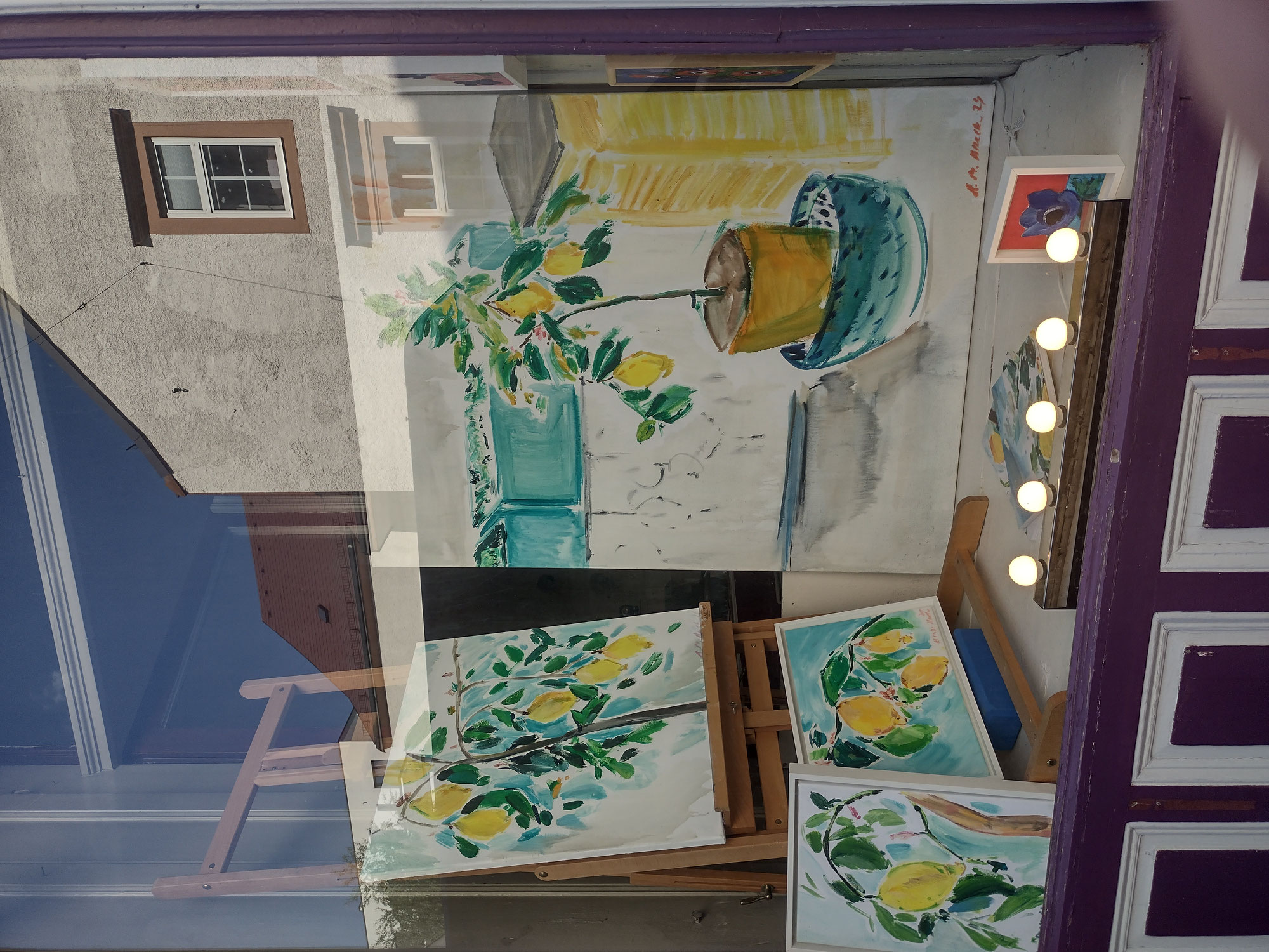 Zitronenbilder wandern in das Schaufenster