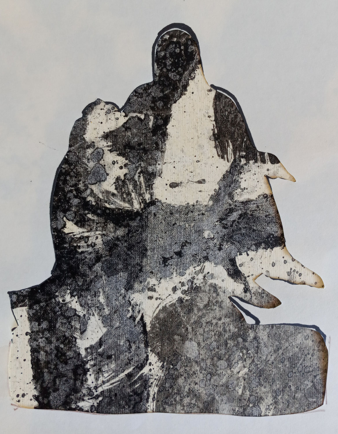 Black and white egg tempera preliminary studies