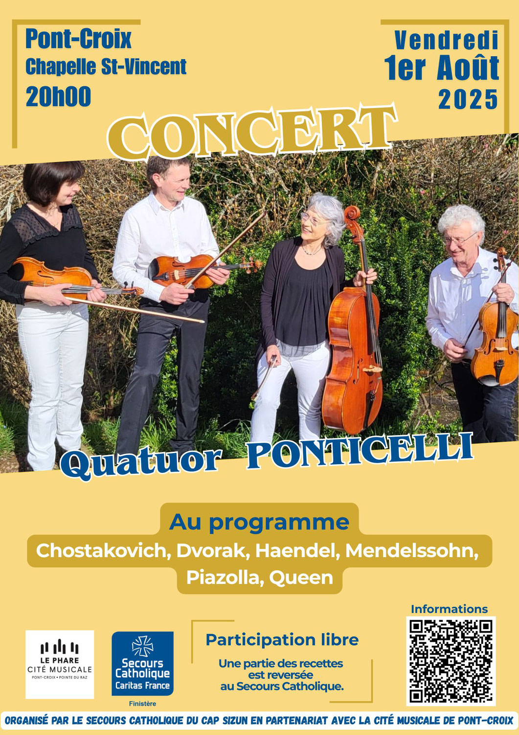 Concert avec le Quatuor Ponticelli