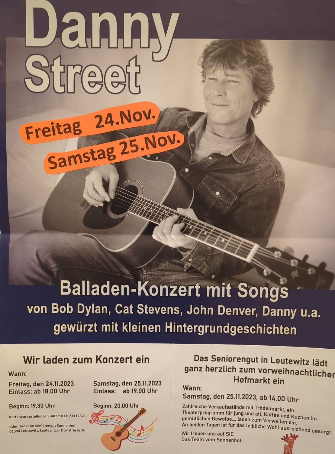 Danny Street - Balladen Konzert & vorweihnachtlicher Hofmarkt