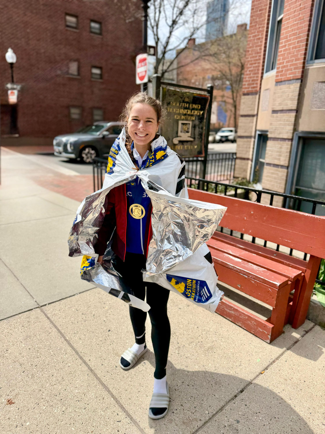 Anja Beck in Höchstform beim Marathon in Boston