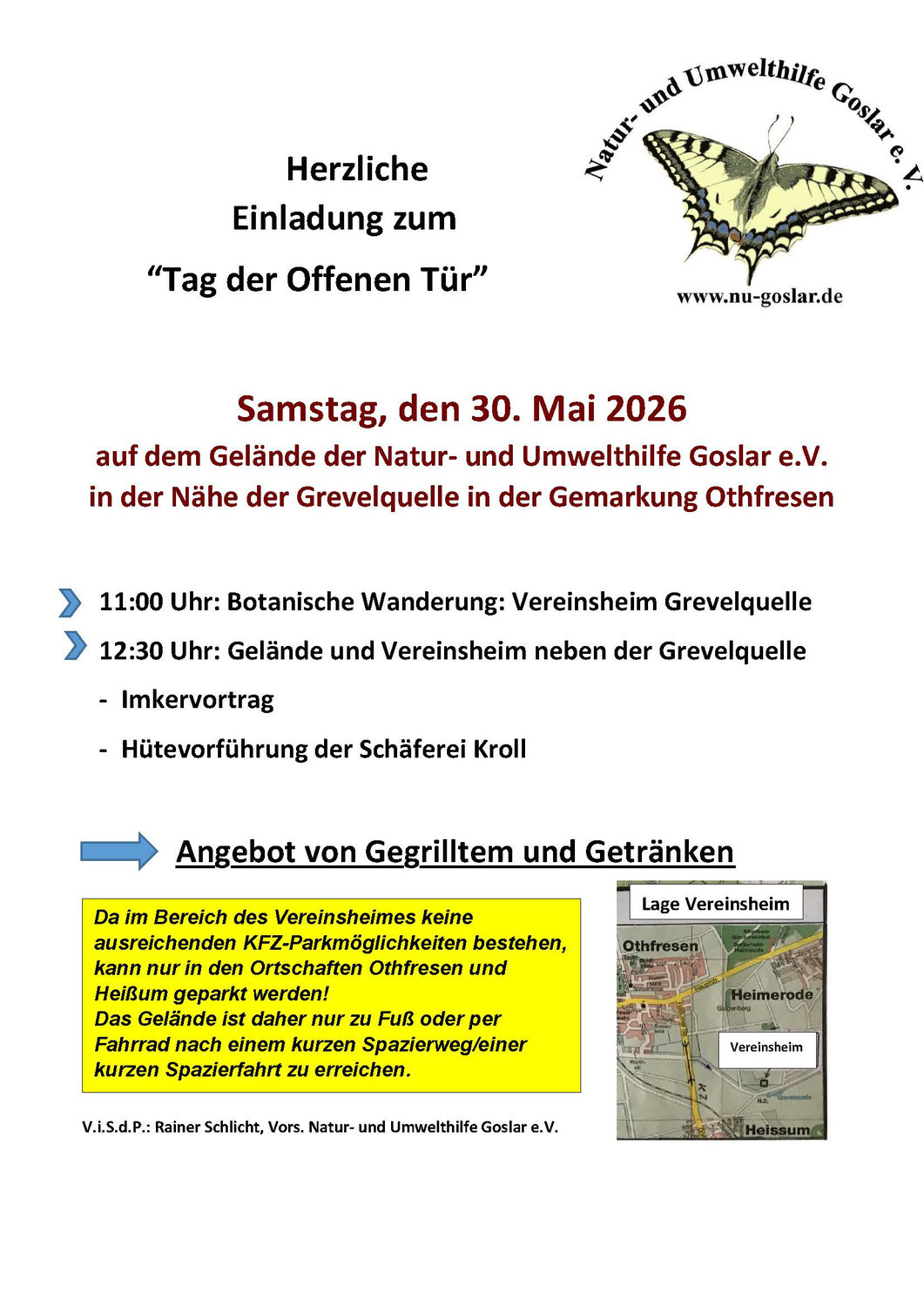 Einladung zum "Tag der Offenen Tür" am 30.05.2026