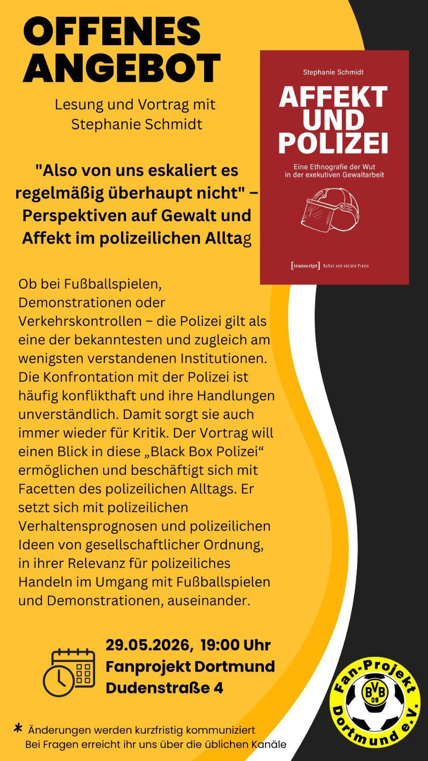 Lesung „Affekt und Polizei - Eine Ethnografie der Wut in der exekutiven Gewaltarbeit“ mit Stephanie Schmidt