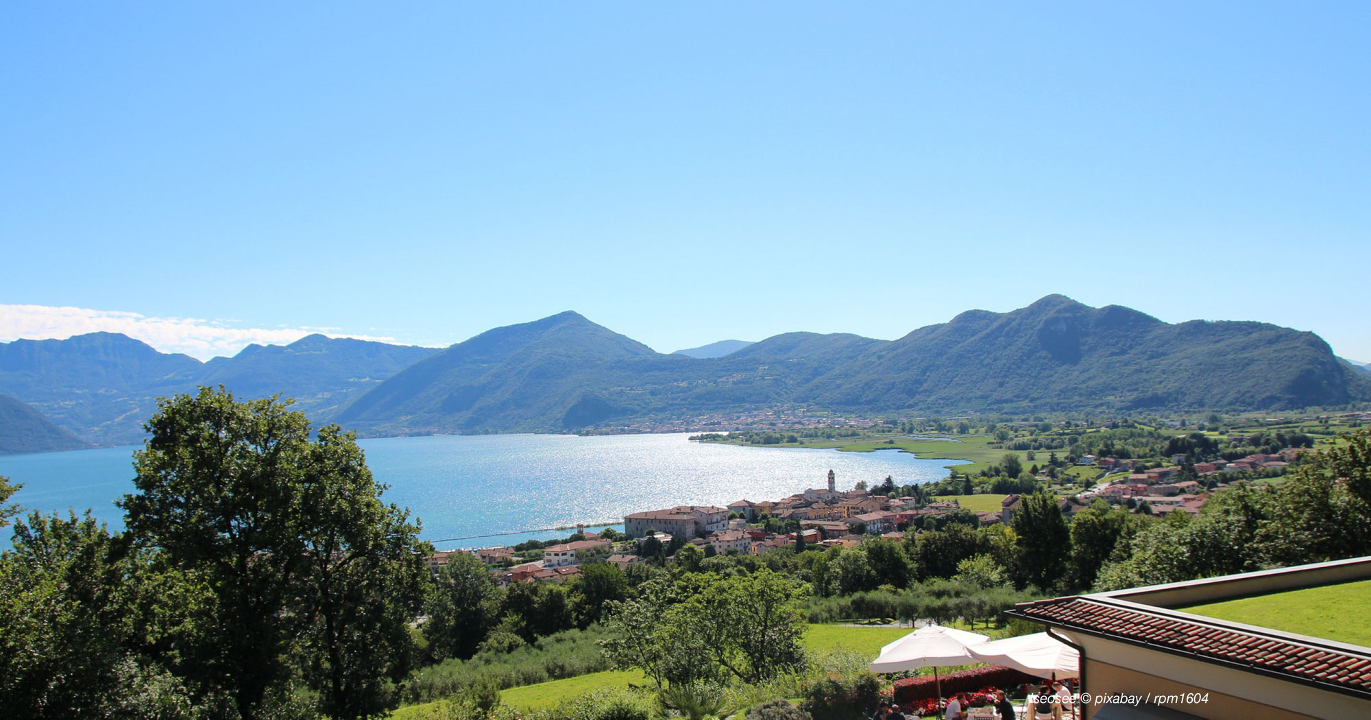 Lago d'Iseo mit Monte Isola Bella