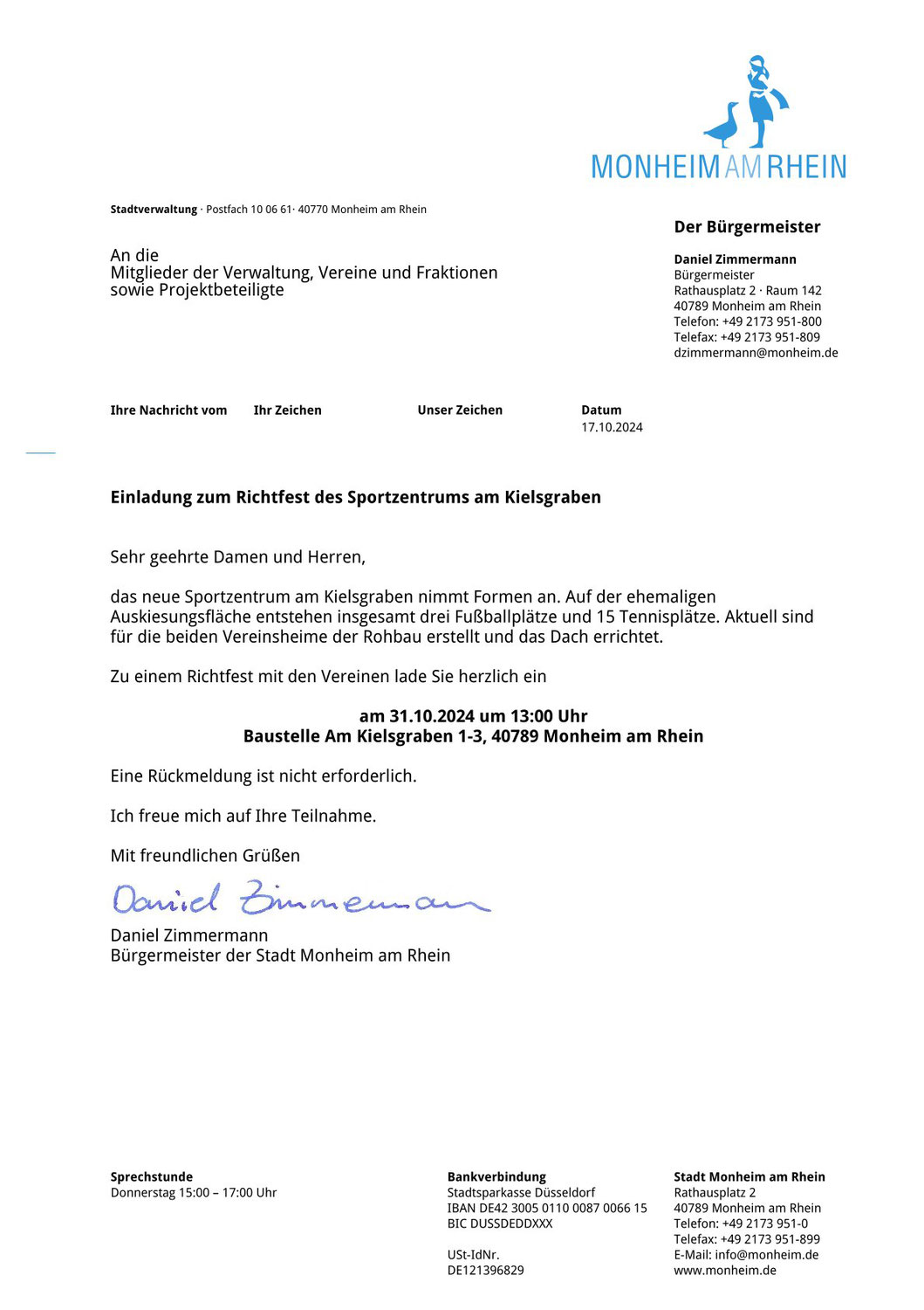 Einladung zum Richtfest 